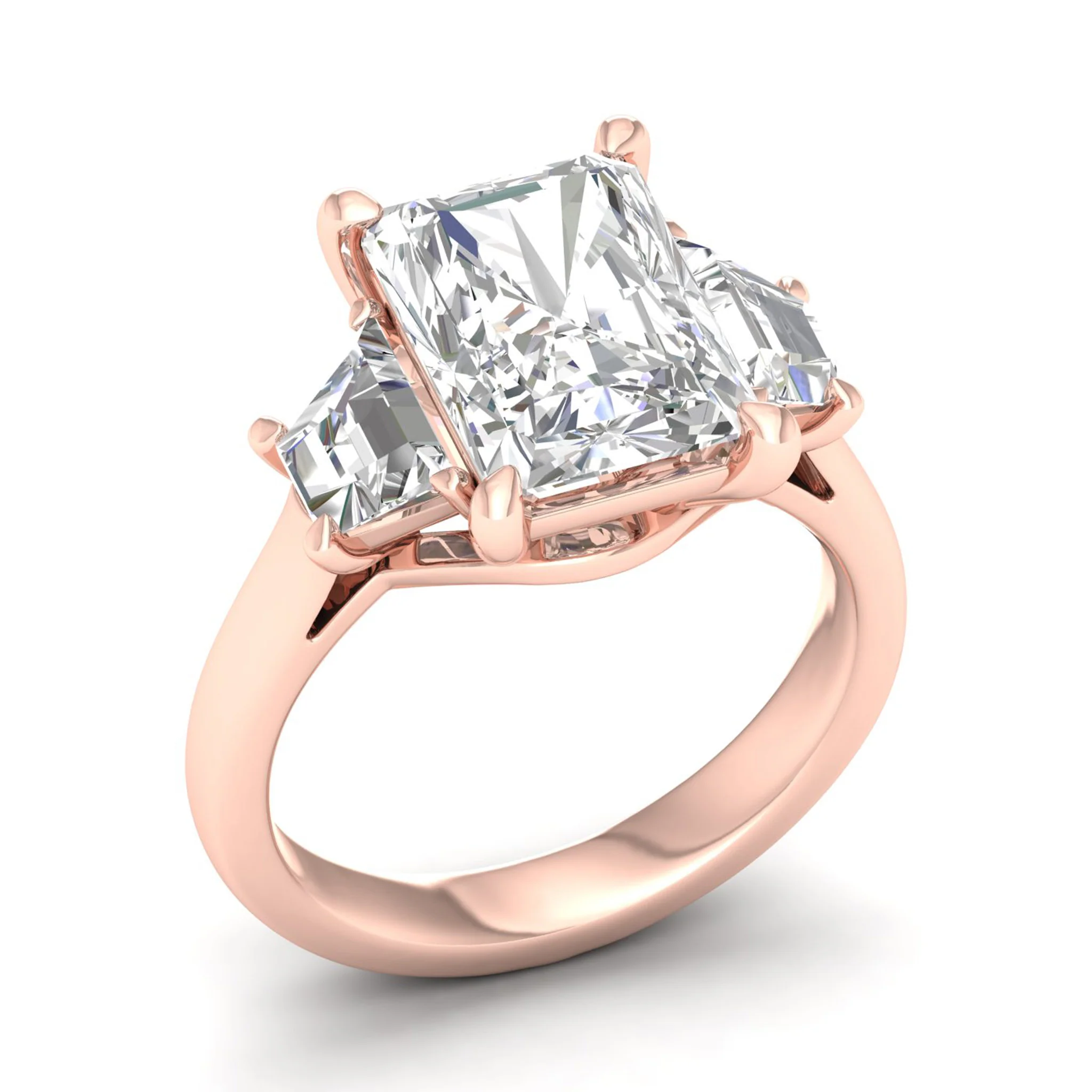 3 3/4 ctw Emerald Side Stone Three Stone Ring - Image 12