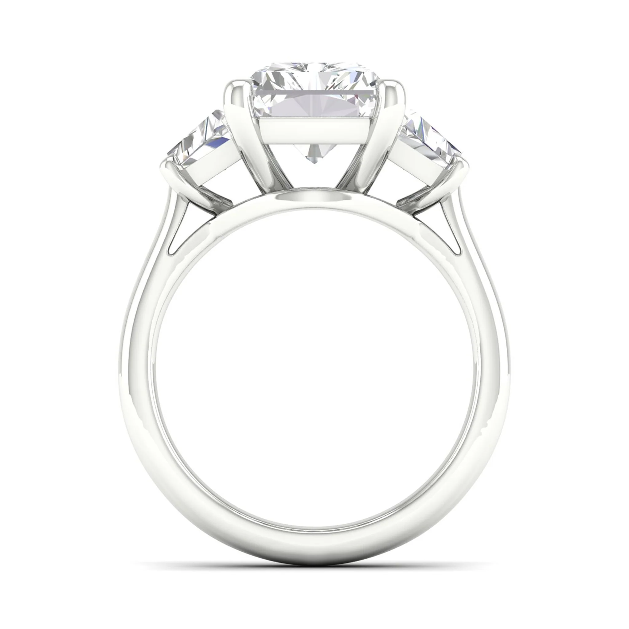 3 3/4 ctw Emerald Side Stone Three Stone Ring - Image 6