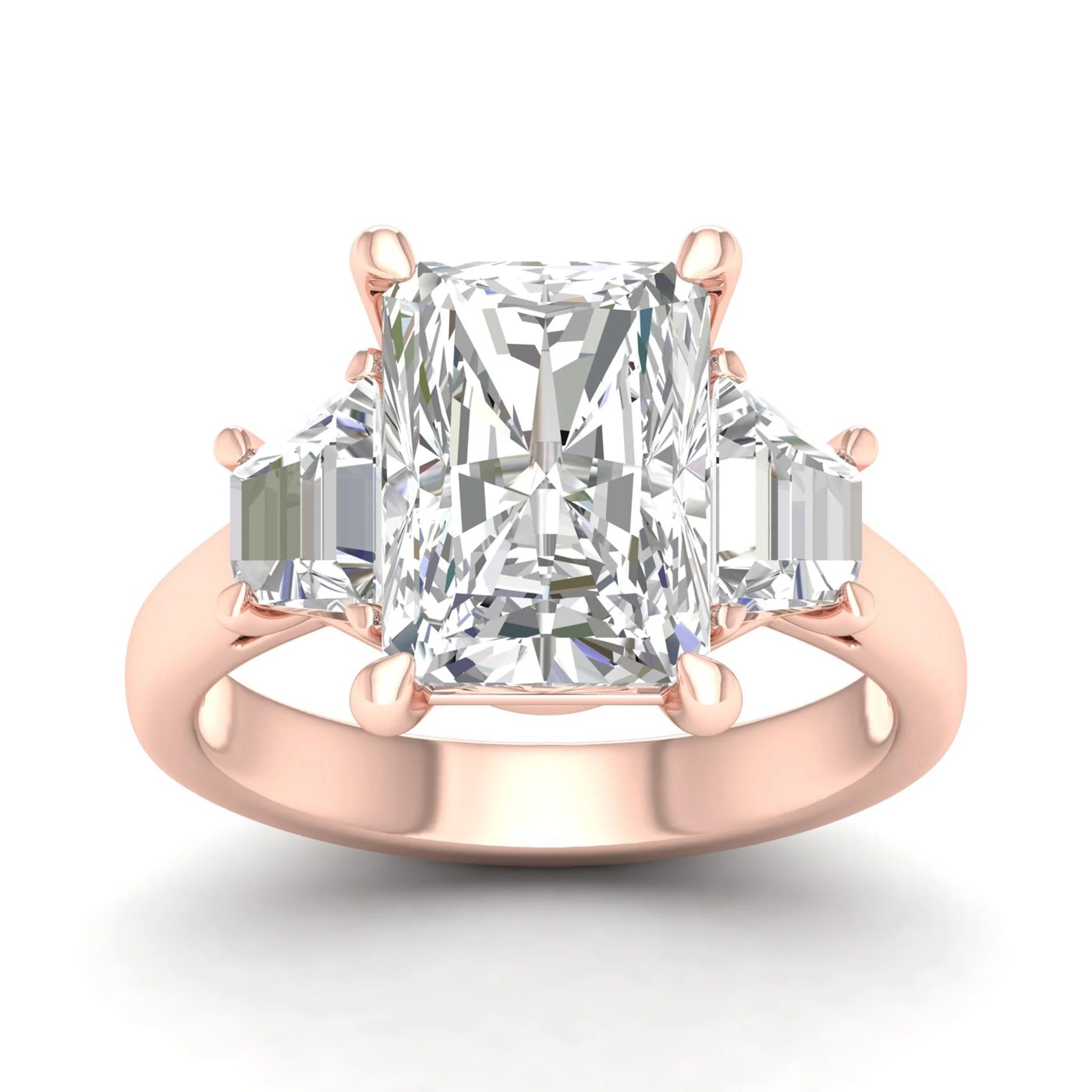 3 3/4 ctw Emerald Side Stone Three Stone Ring - Image 9