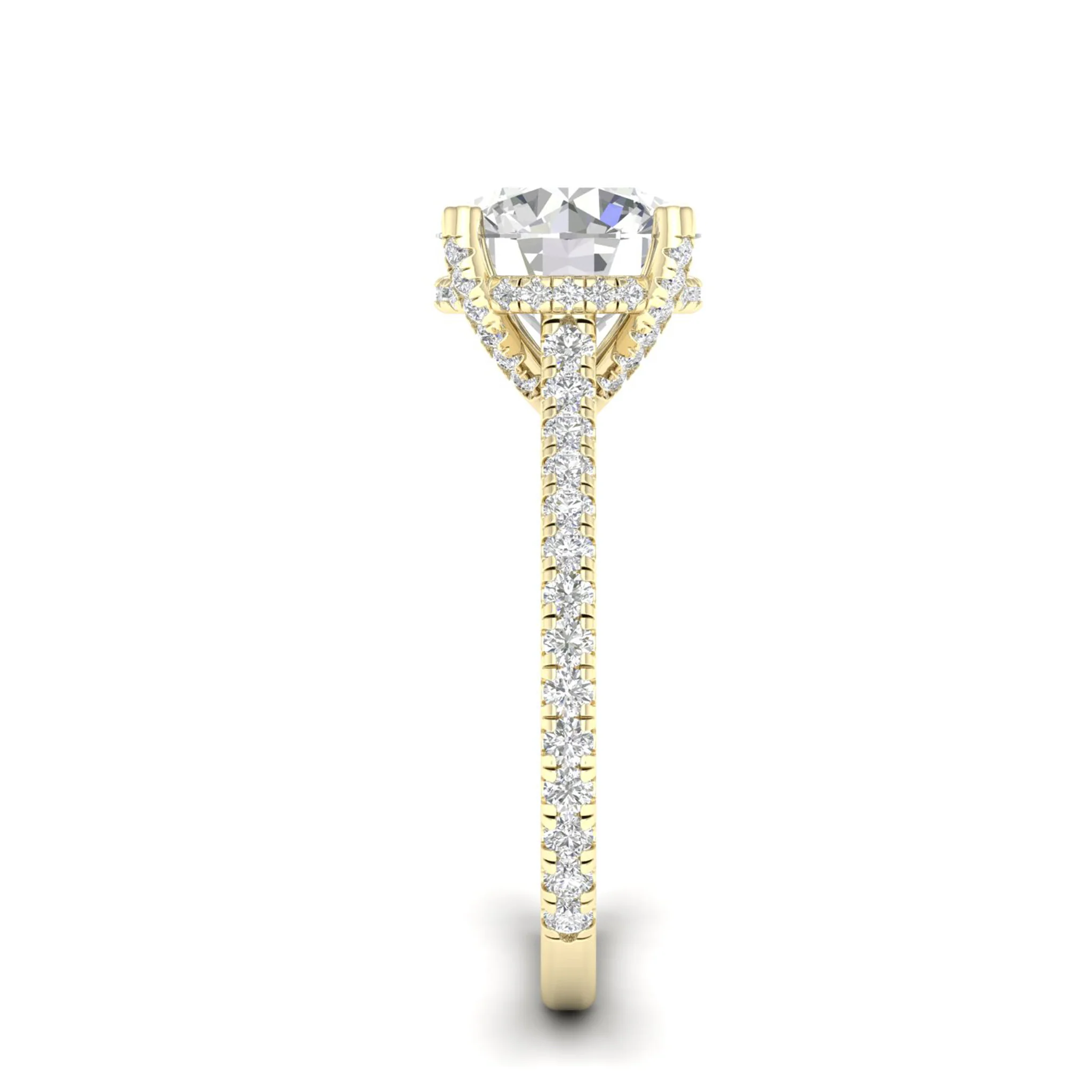 3 3/4 ctw Round Accented Hidden Halo Ring - Image 3