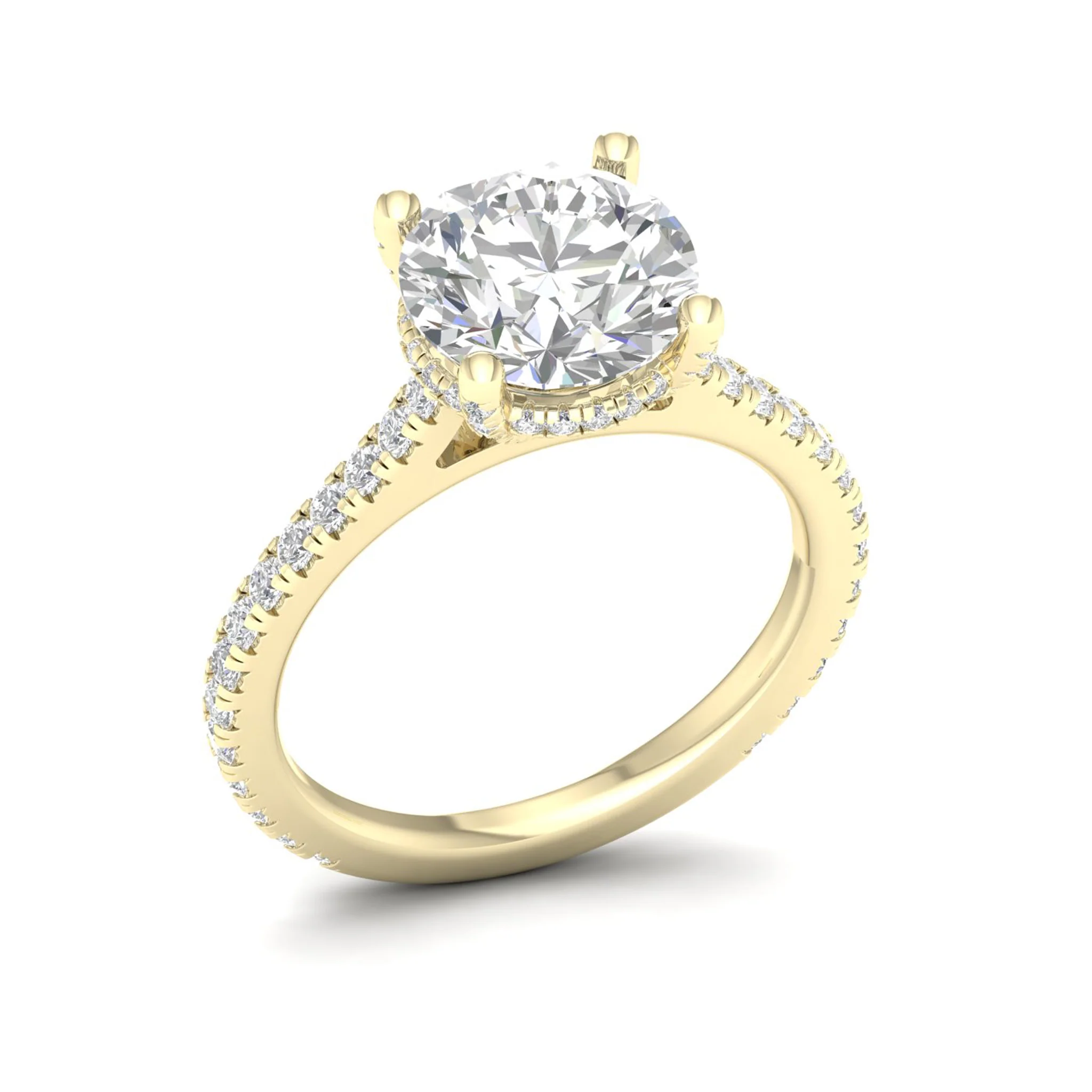 3 3/4 ctw Round Accented Hidden Halo Ring - Image 4