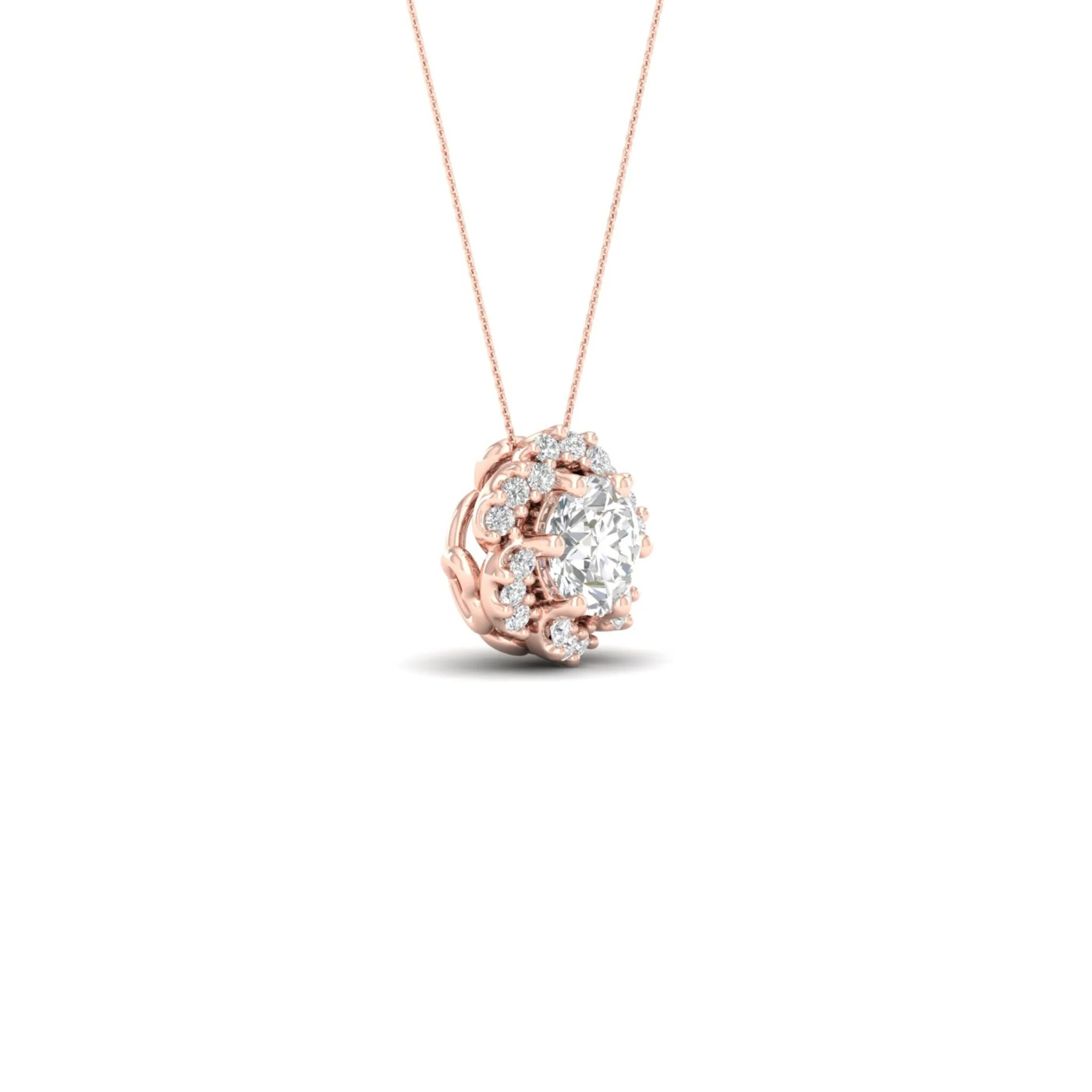 3/4 ctw Bloom Halo Pendant - Image 10