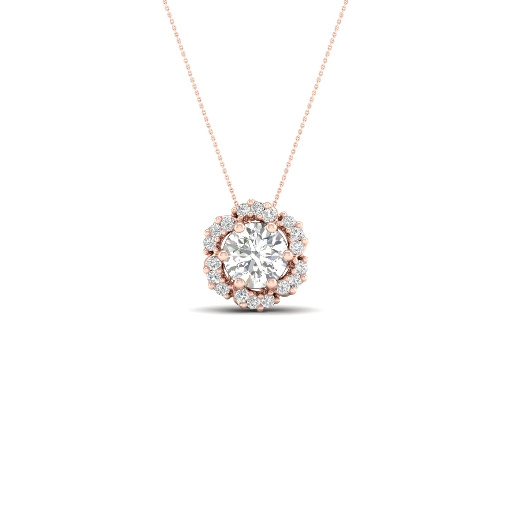 3/4 ctw Bloom Halo Pendant - Image 9
