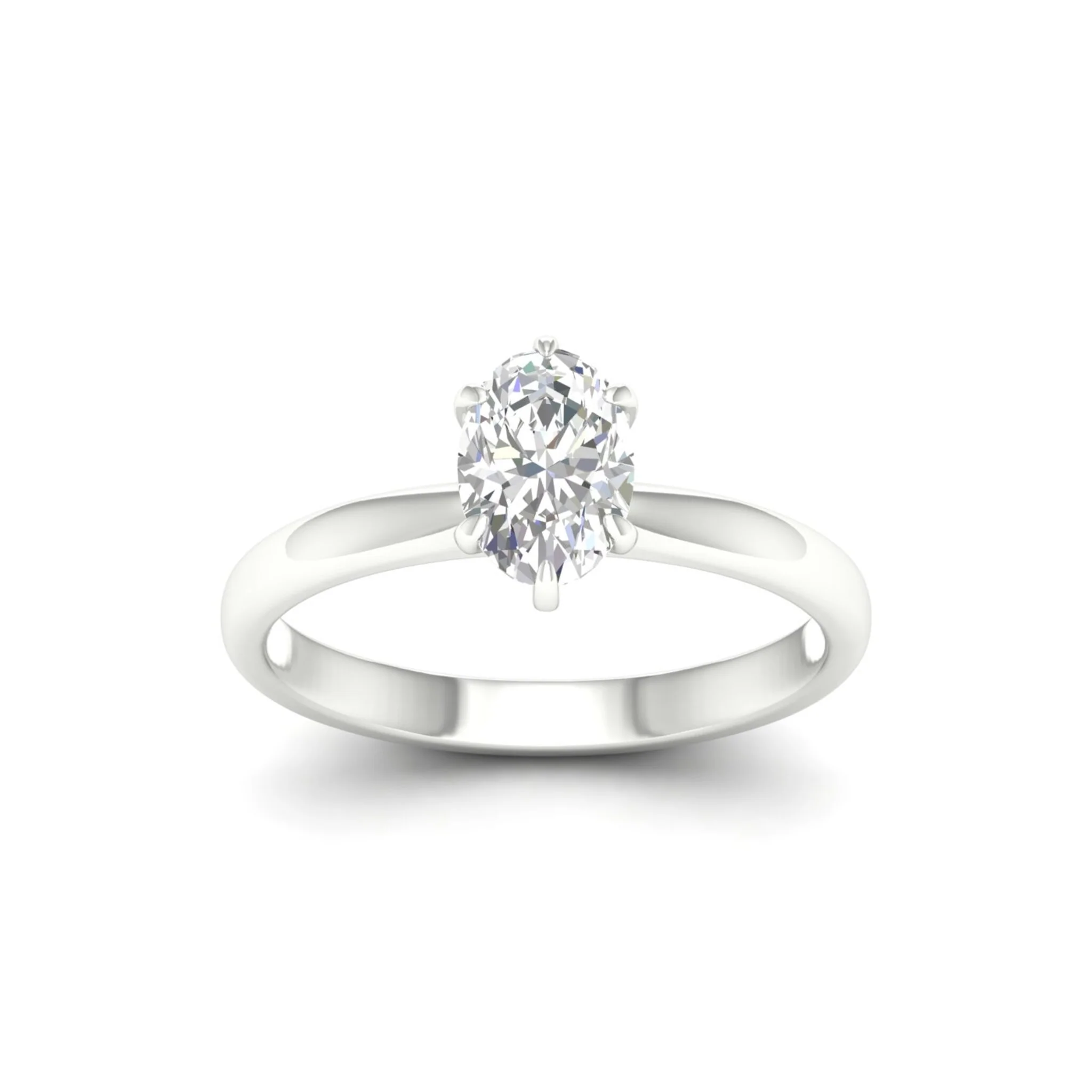 3/4 Ctw Classic Oval Cut Lab Created Diamond Solitaire Ring 18k Solid Gold - Image 10