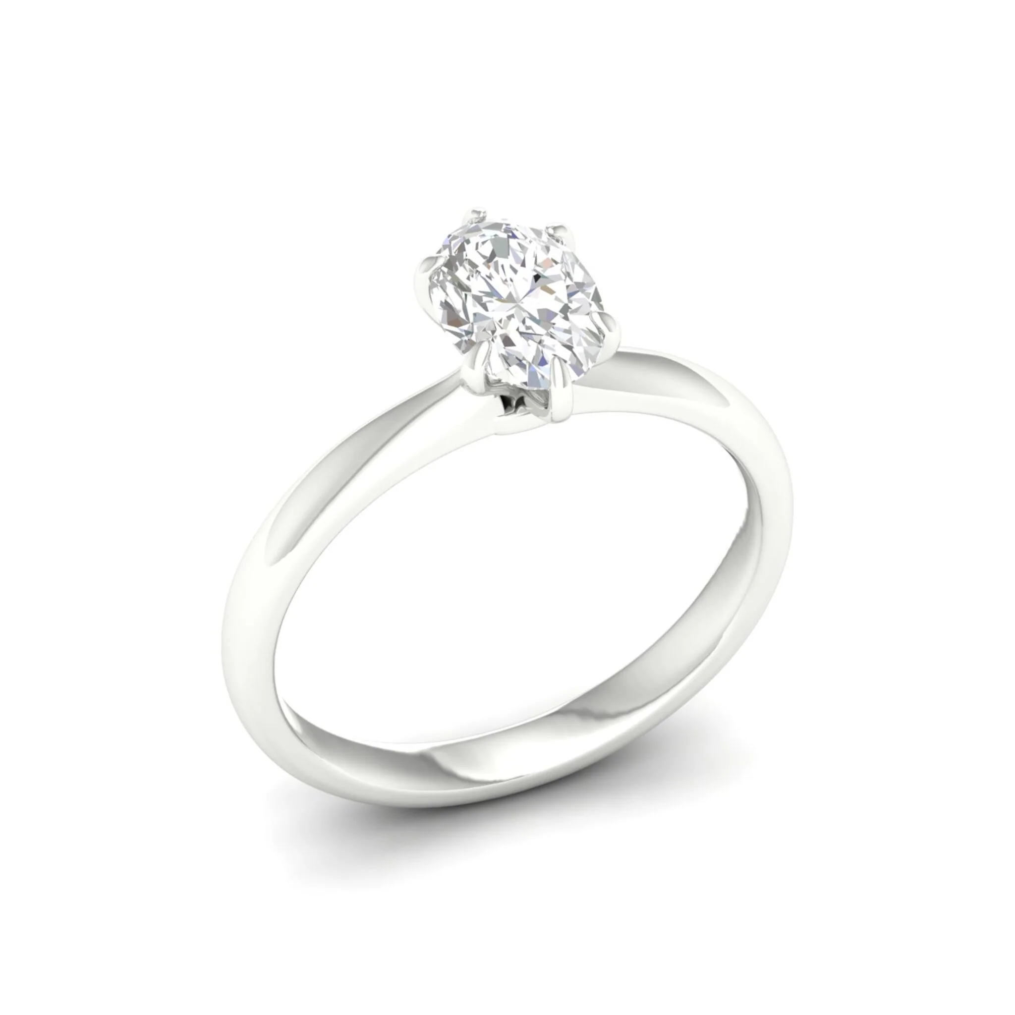 3/4 Ctw Classic Oval Cut Lab Created Diamond Solitaire Ring 18k Solid Gold - Image 13