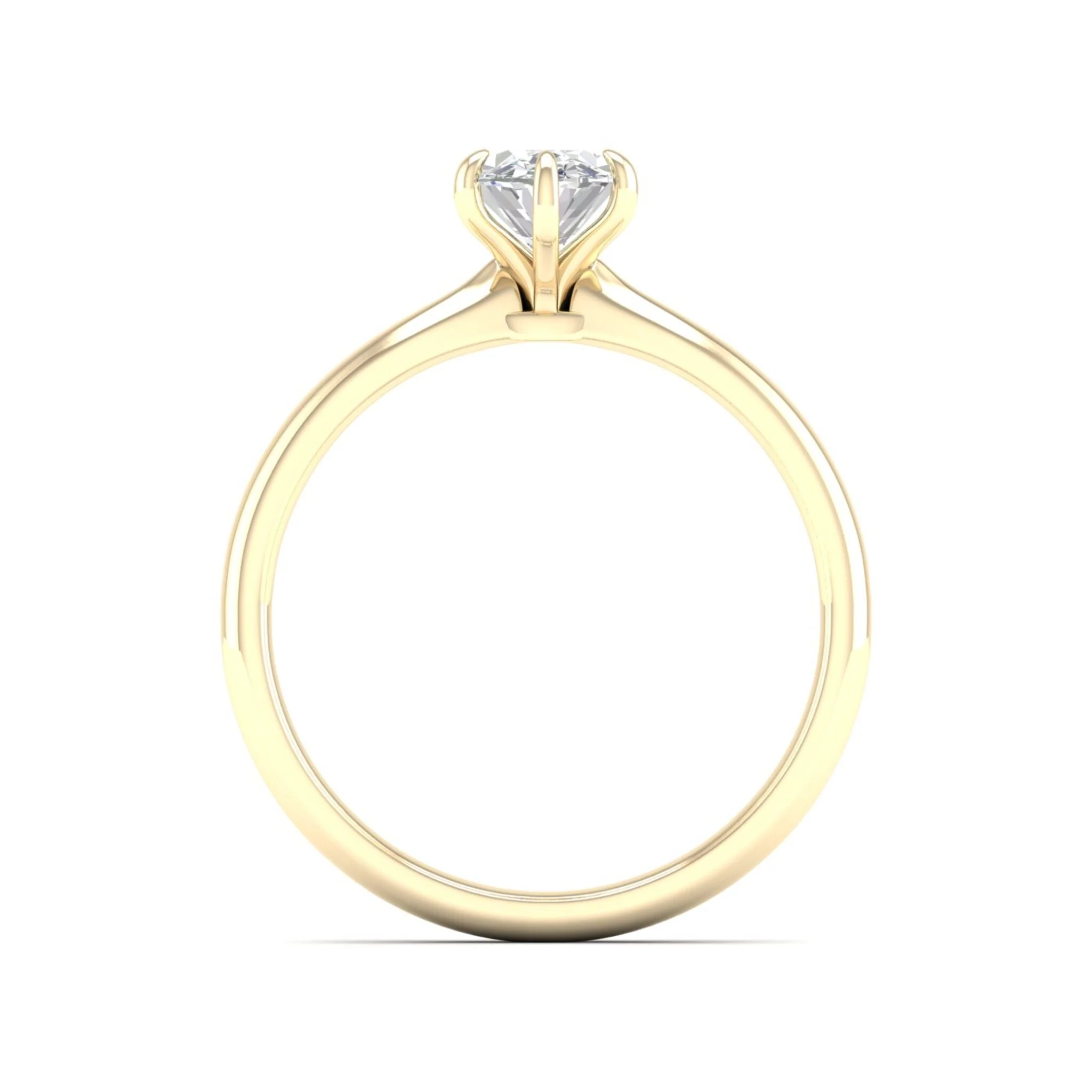 3/4 Ctw Classic Oval Cut Lab Created Diamond Solitaire Ring 18k Solid Gold - Image 2