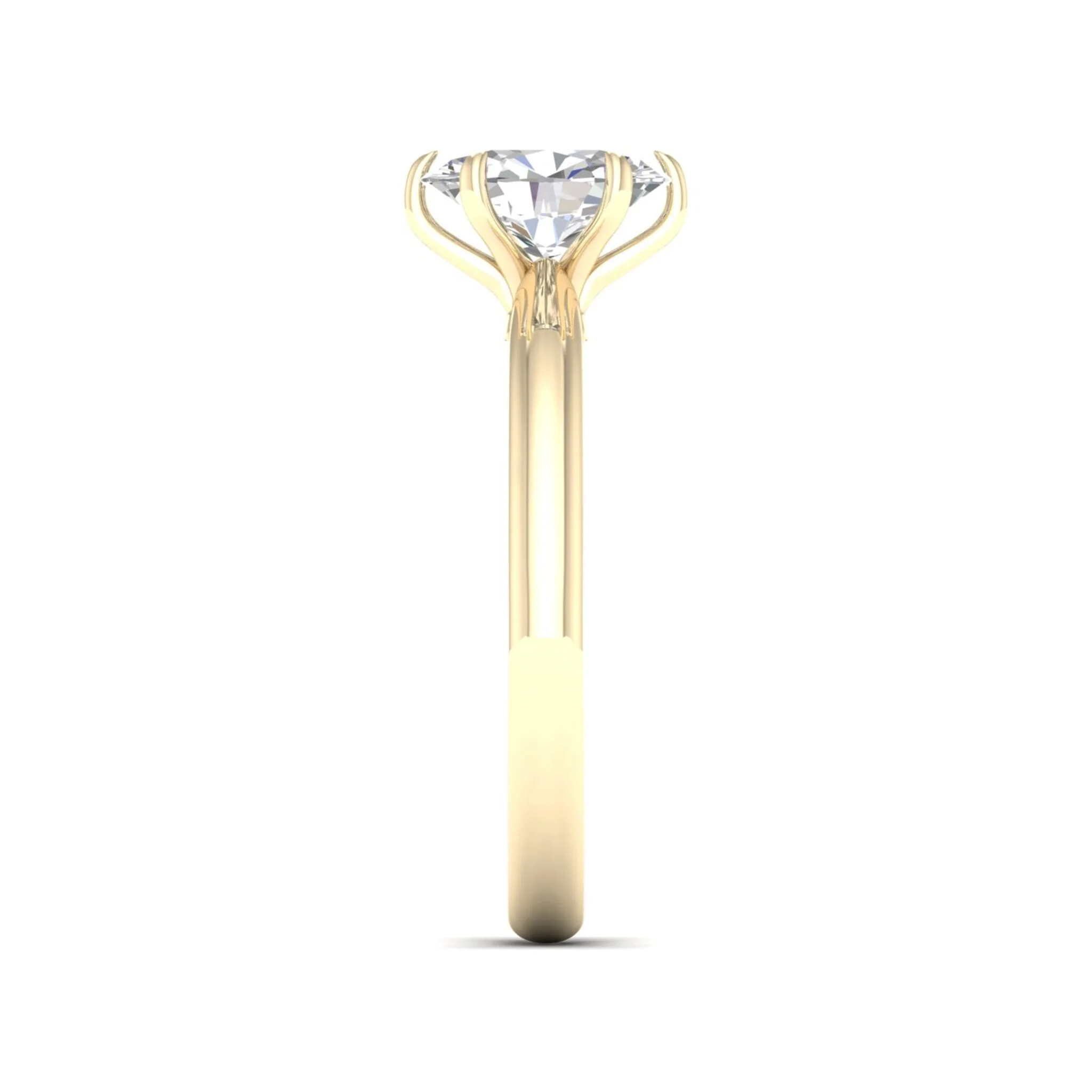 3/4 Ctw Classic Oval Cut Lab Created Diamond Solitaire Ring 18k Solid Gold - Image 3