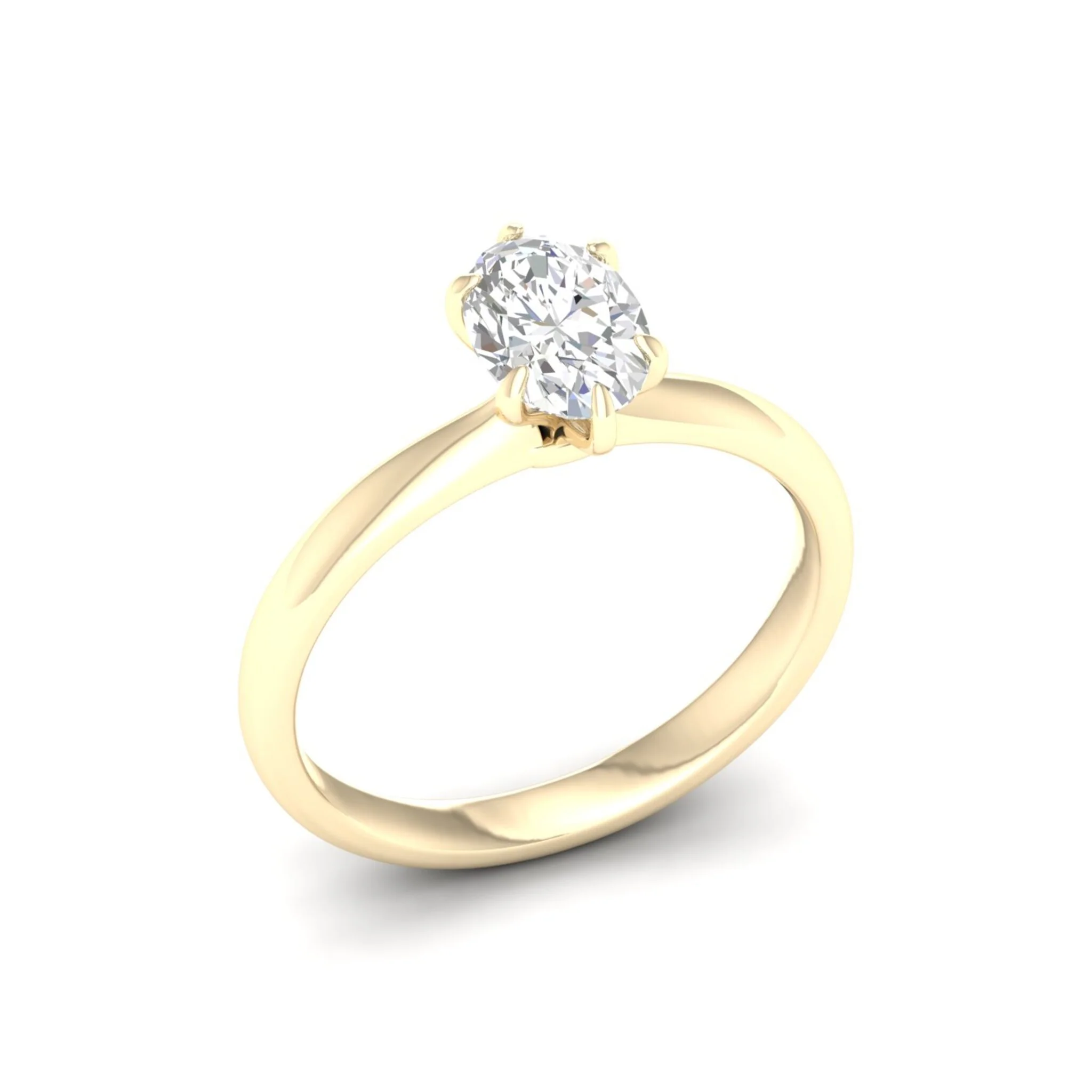 3/4 Ctw Classic Oval Cut Lab Created Diamond Solitaire Ring 18k Solid Gold - Image 4