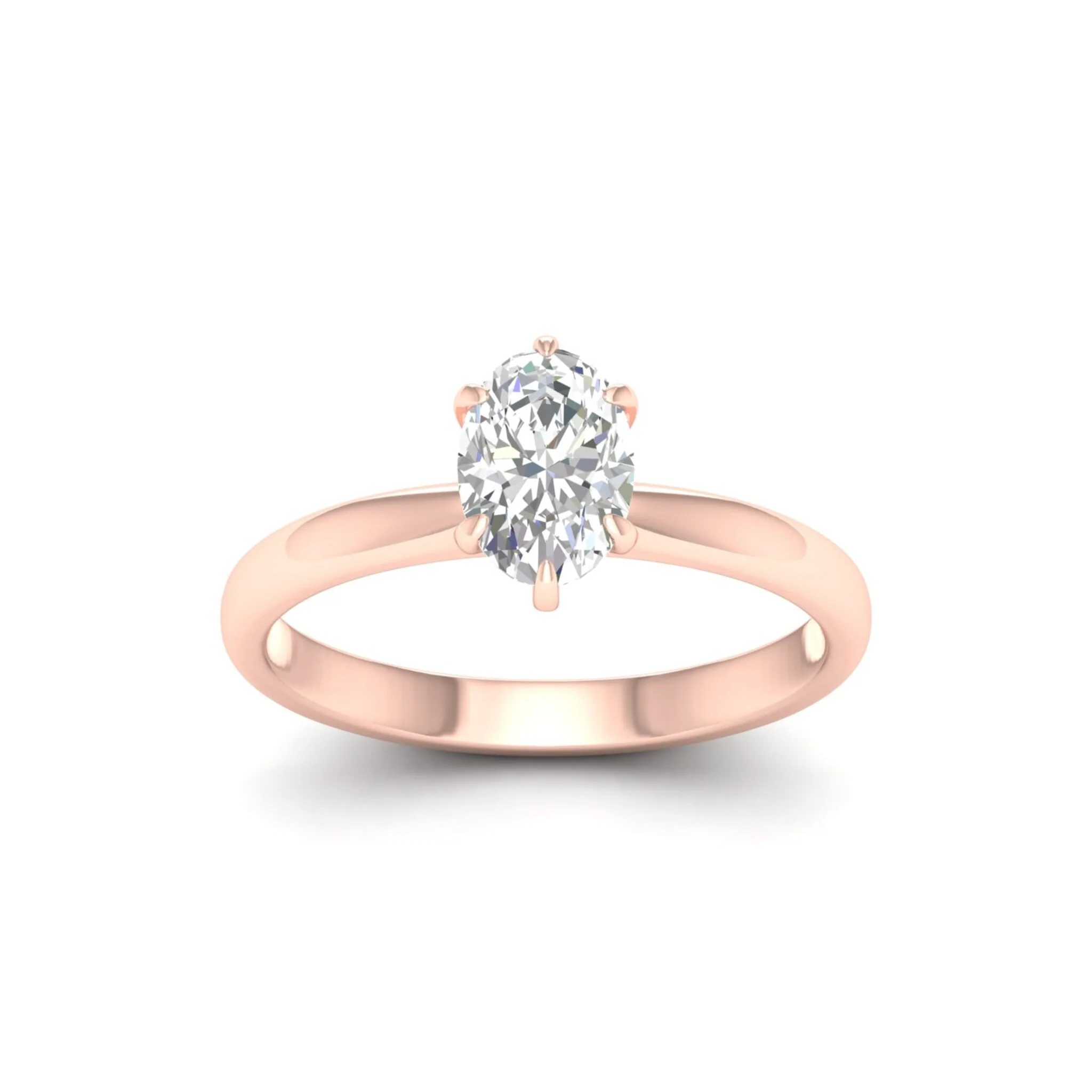 3/4 Ctw Classic Oval Cut Lab Created Diamond Solitaire Ring 18k Solid Gold - Image 5
