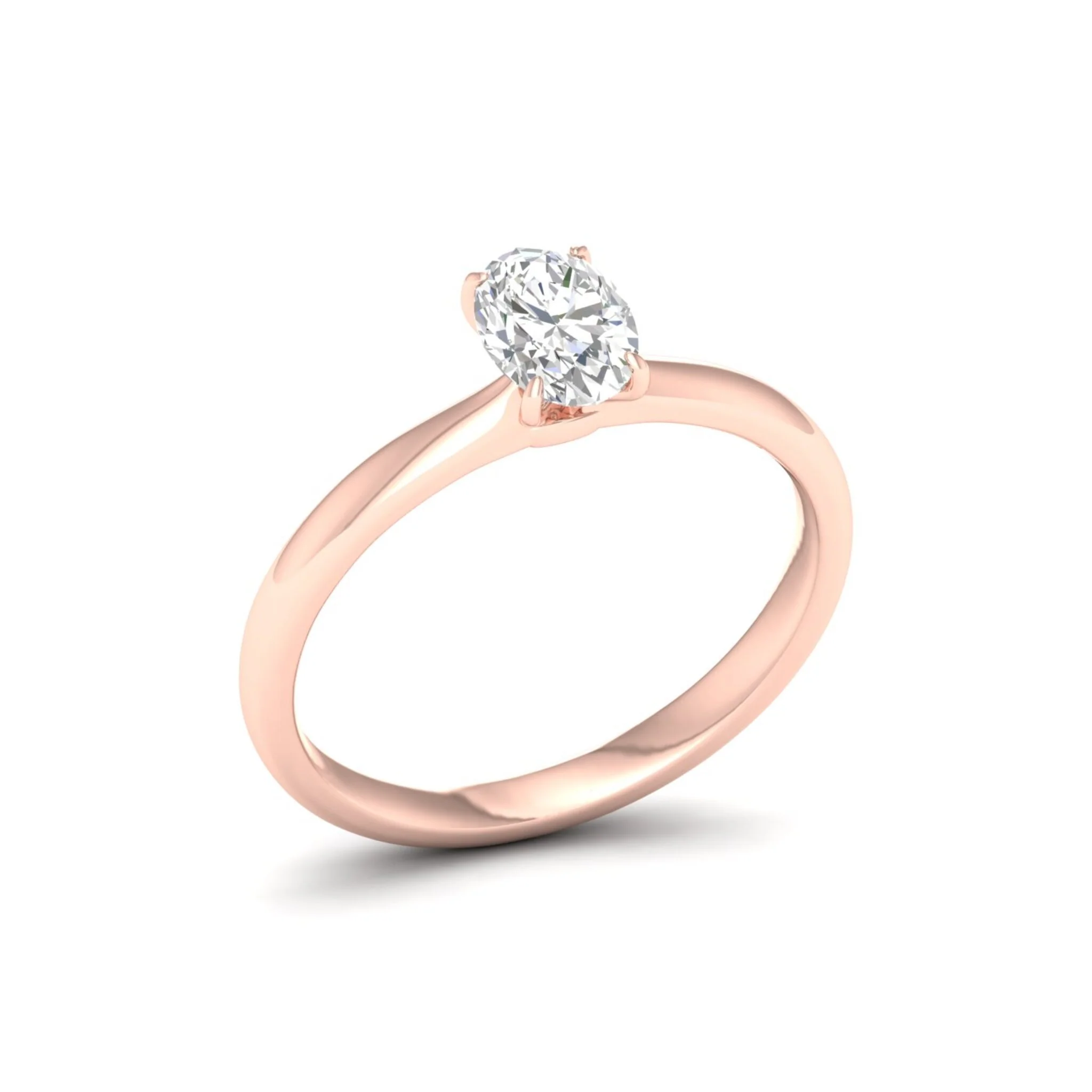 3/4 Ctw Classic Oval Cut Lab Created Diamond Solitaire Ring 18k Solid Gold - Image 6