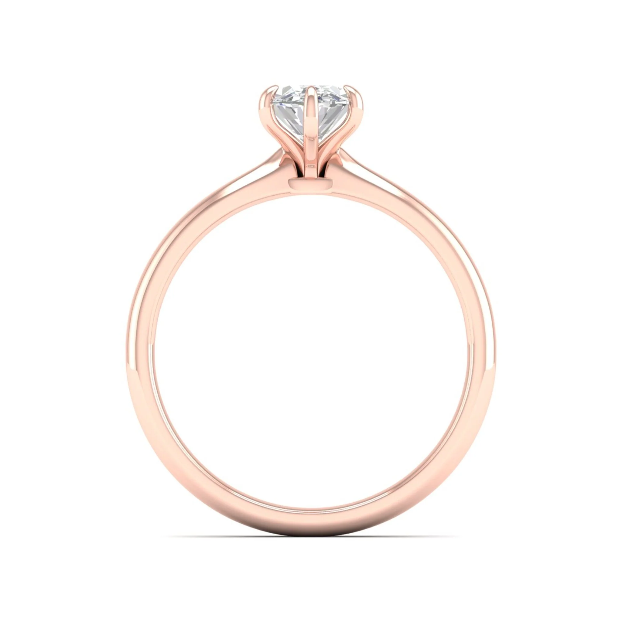 3/4 Ctw Classic Oval Cut Lab Created Diamond Solitaire Ring 18k Solid Gold - Image 7