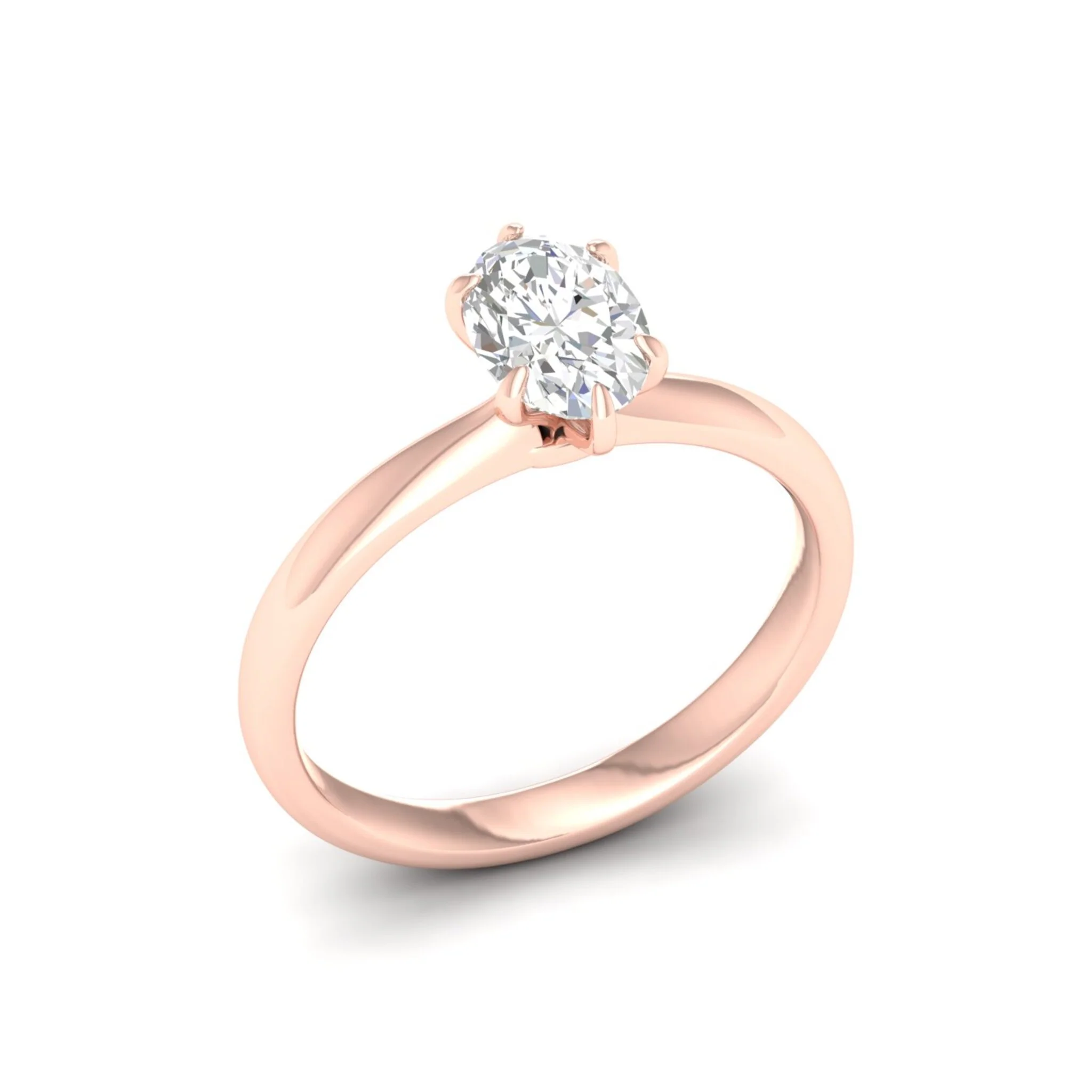 3/4 Ctw Classic Oval Cut Lab Created Diamond Solitaire Ring 18k Solid Gold - Image 8