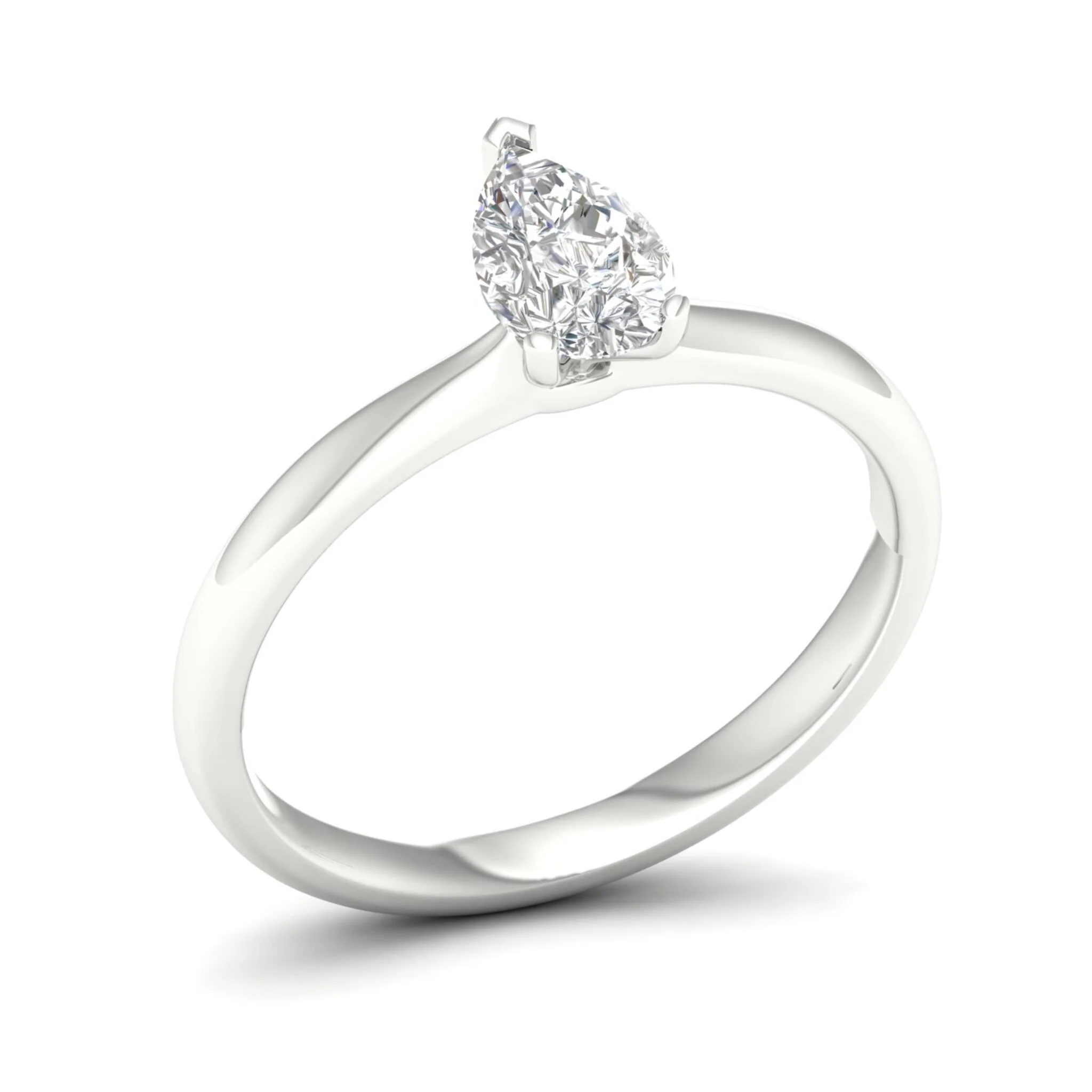 3/4 Ctw Classic Pear Cut Lab Grown Diamond Solitaire Ring 18k Solid Gold - Image 12