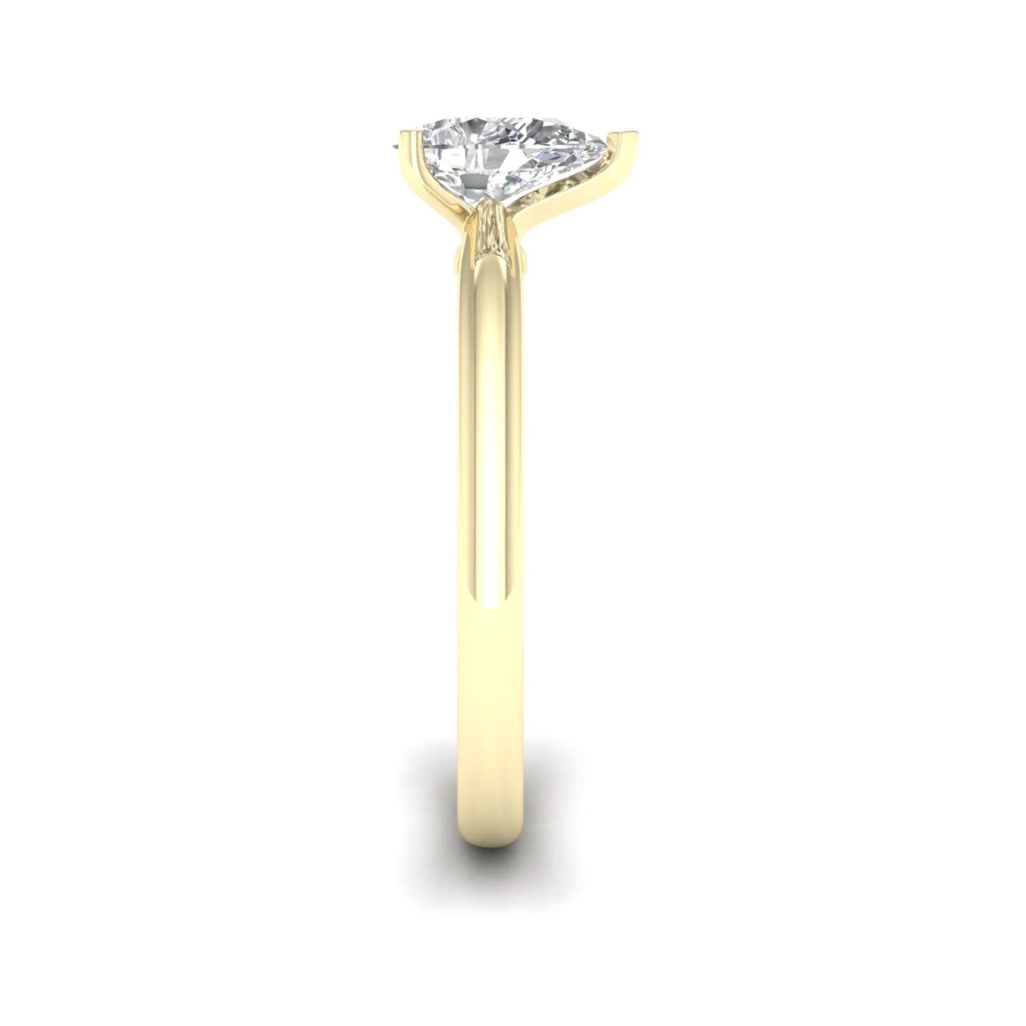 3/4 Ctw Classic Pear Cut Lab Grown Diamond Solitaire Ring 18k Solid Gold - Image 4