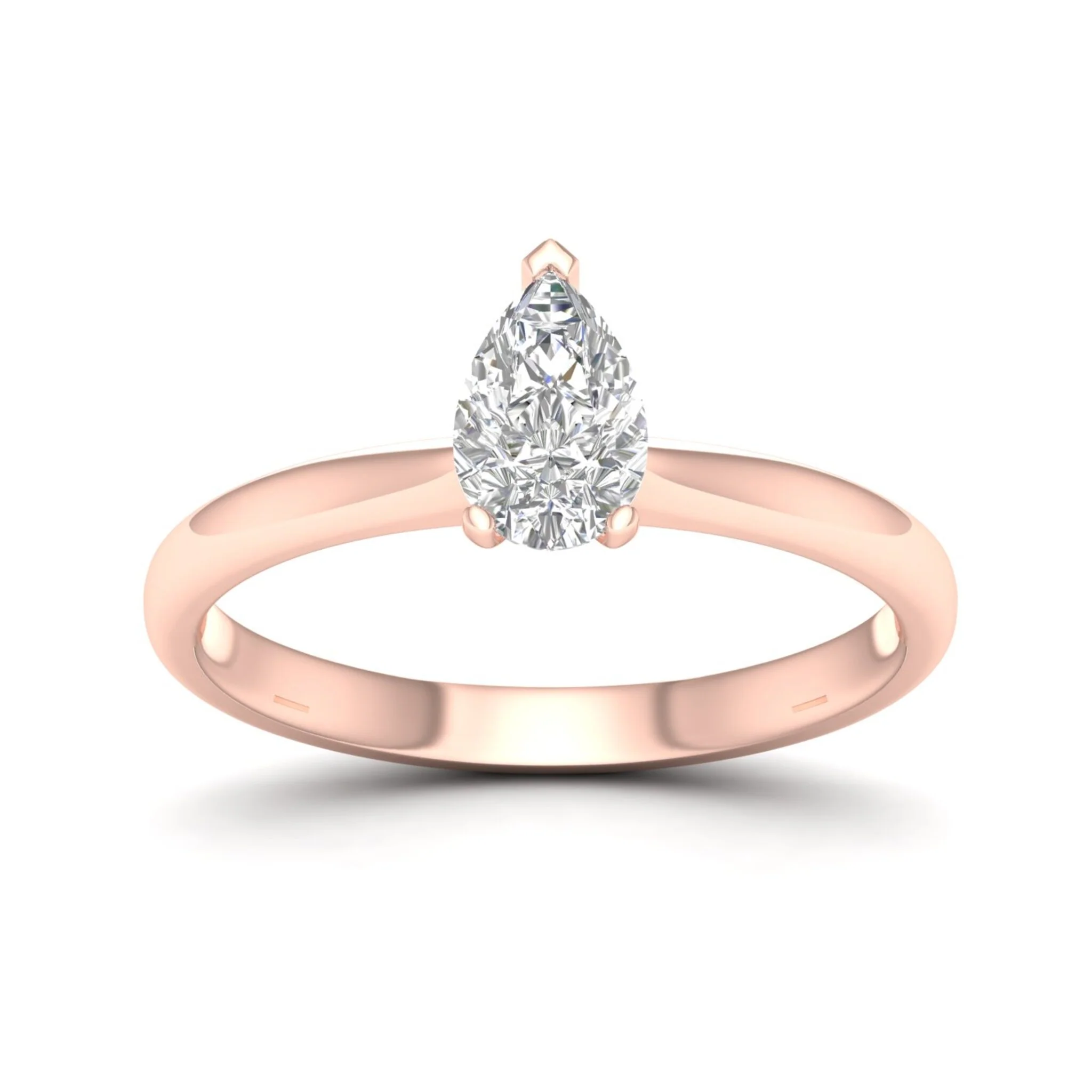 3/4 Ctw Classic Pear Cut Lab Grown Diamond Solitaire Ring 18k Solid Gold - Image 5