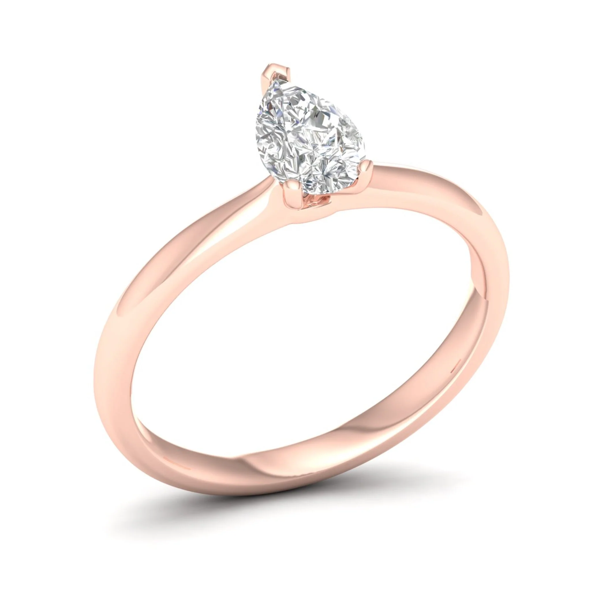 3/4 Ctw Classic Pear Cut Lab Grown Diamond Solitaire Ring 18k Solid Gold - Image 8