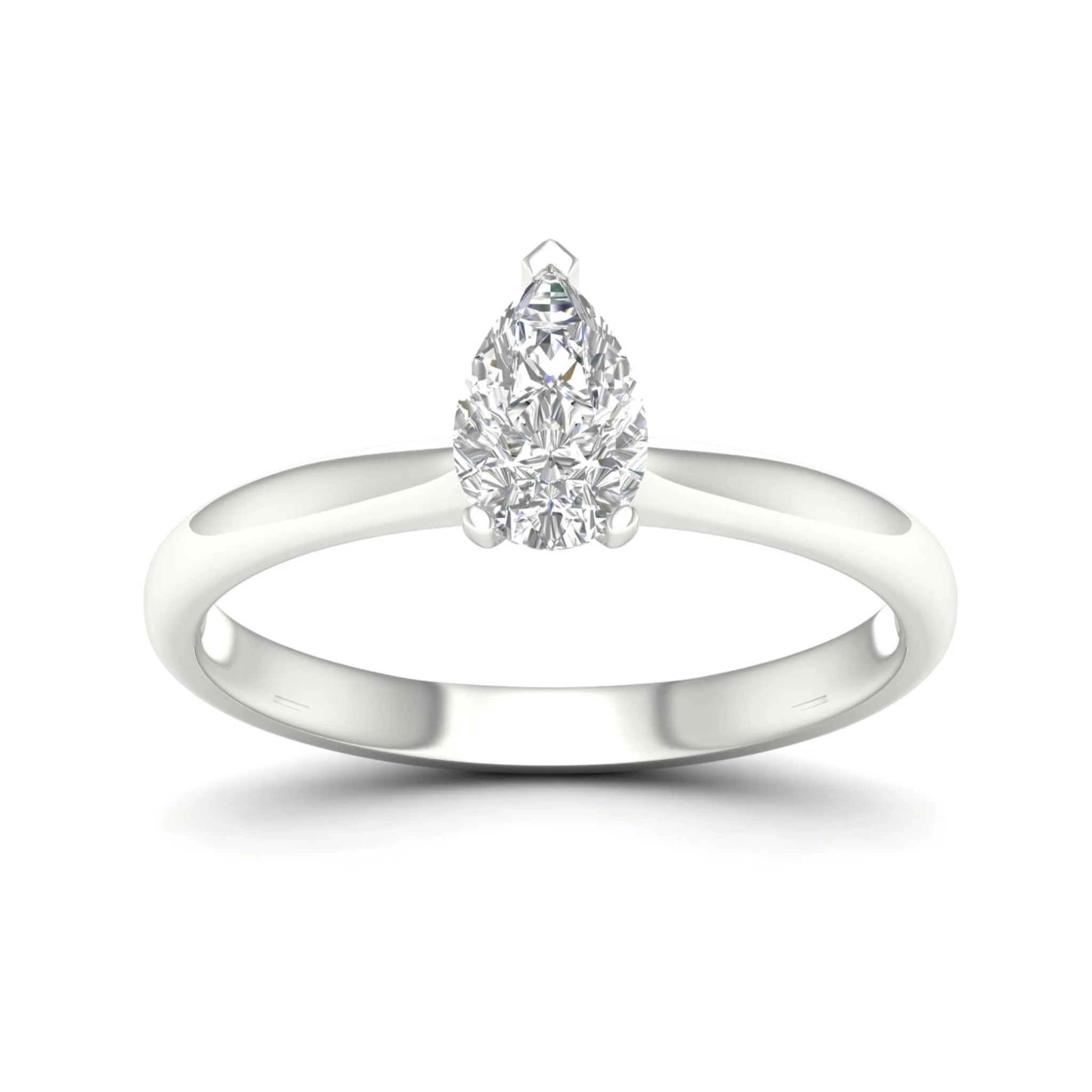 3/4 Ctw Classic Pear Cut Lab Grown Diamond Solitaire Ring 18k Solid Gold - Image 9