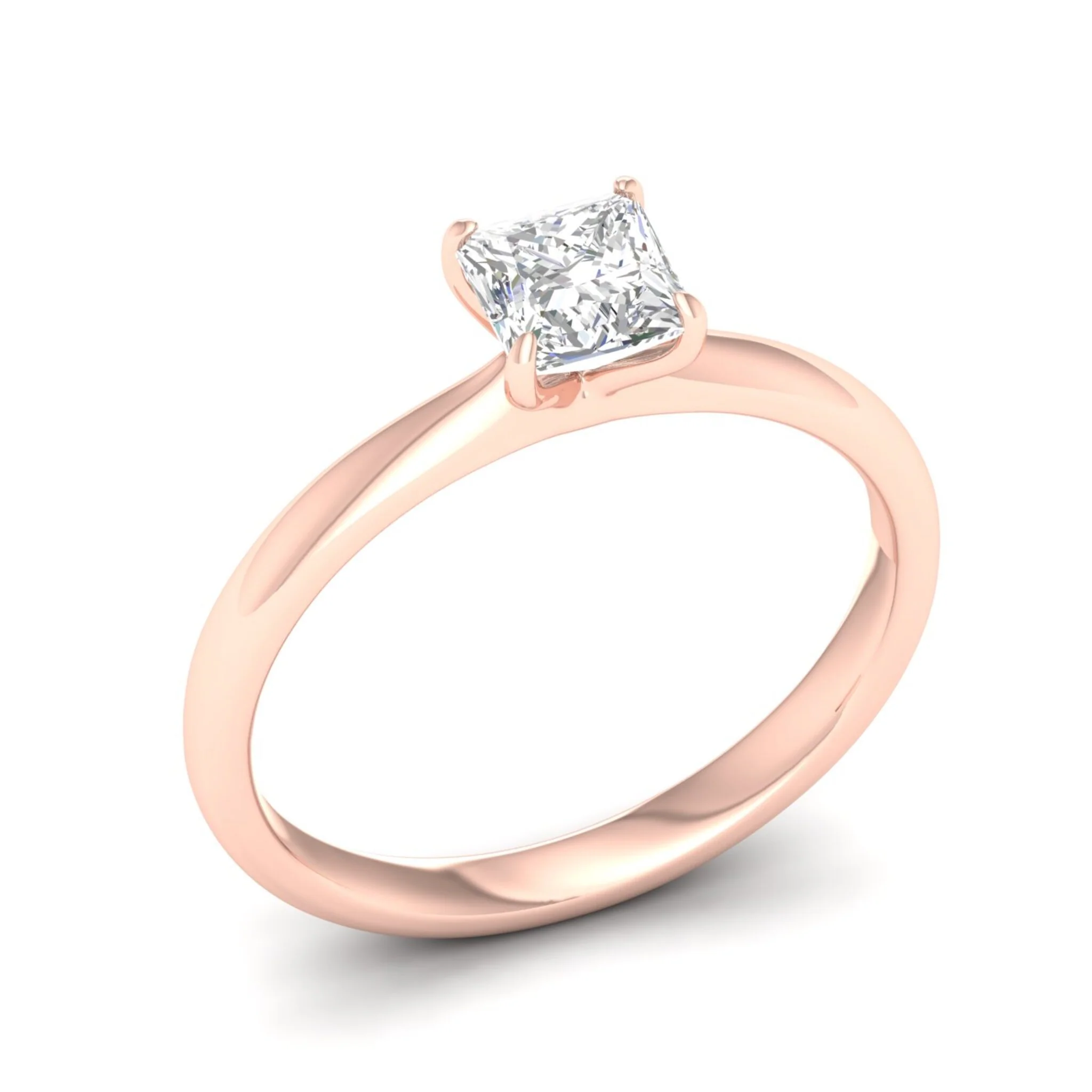 3/4 ctw Classic Princess Solitaire Ring - Image 12