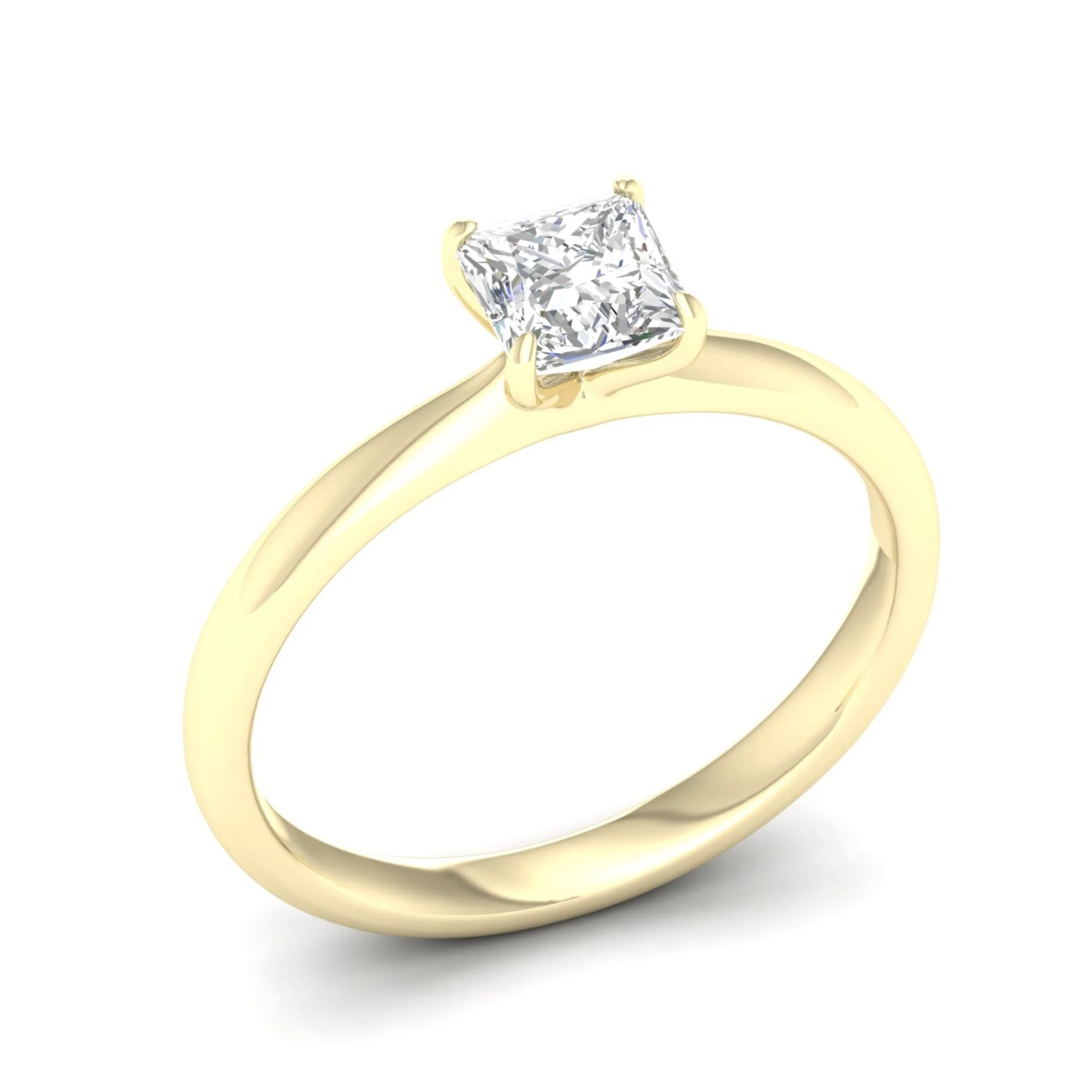 3/4 ctw Classic Princess Solitaire Ring - Image 4