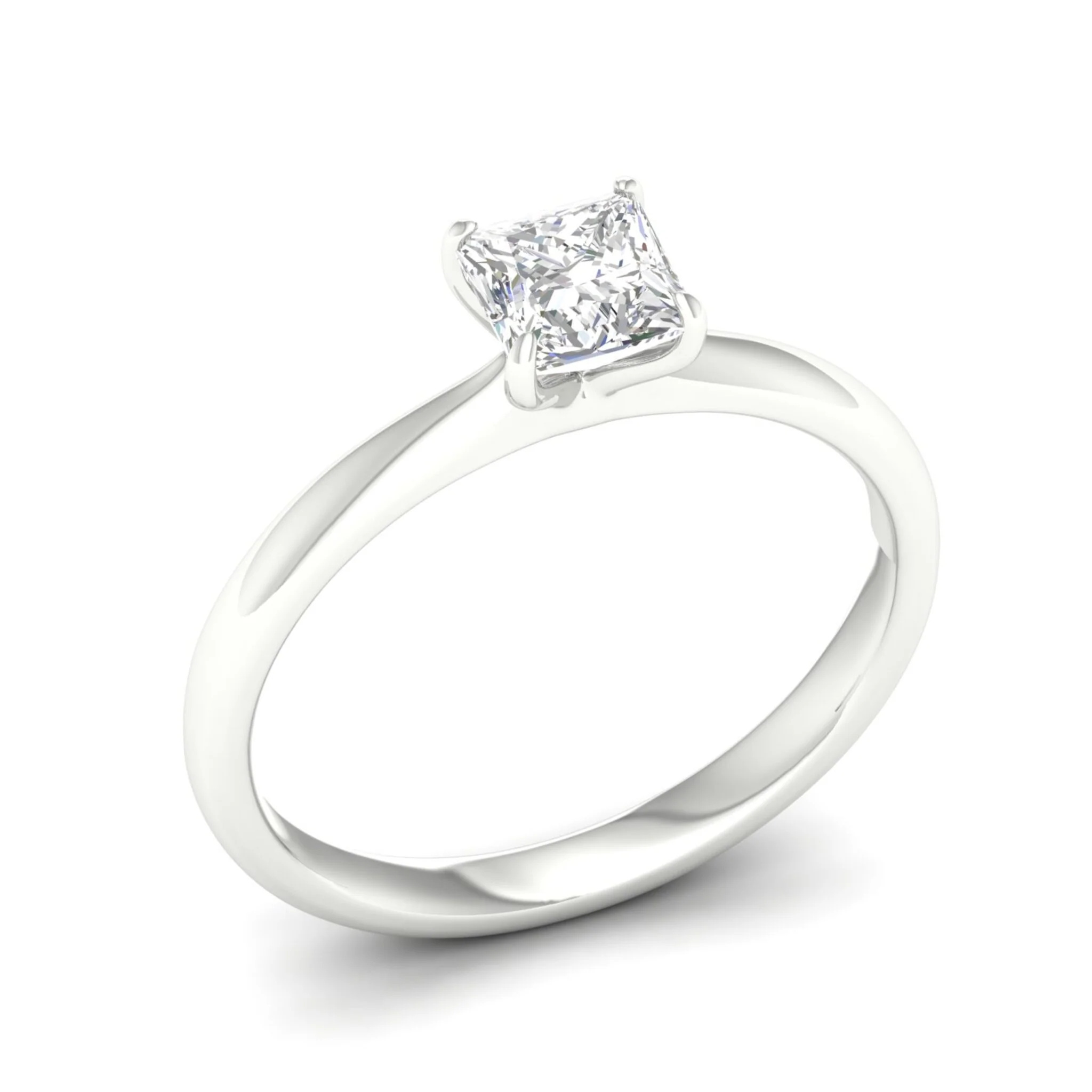 3/4 ctw Classic Princess Solitaire Ring - Image 8