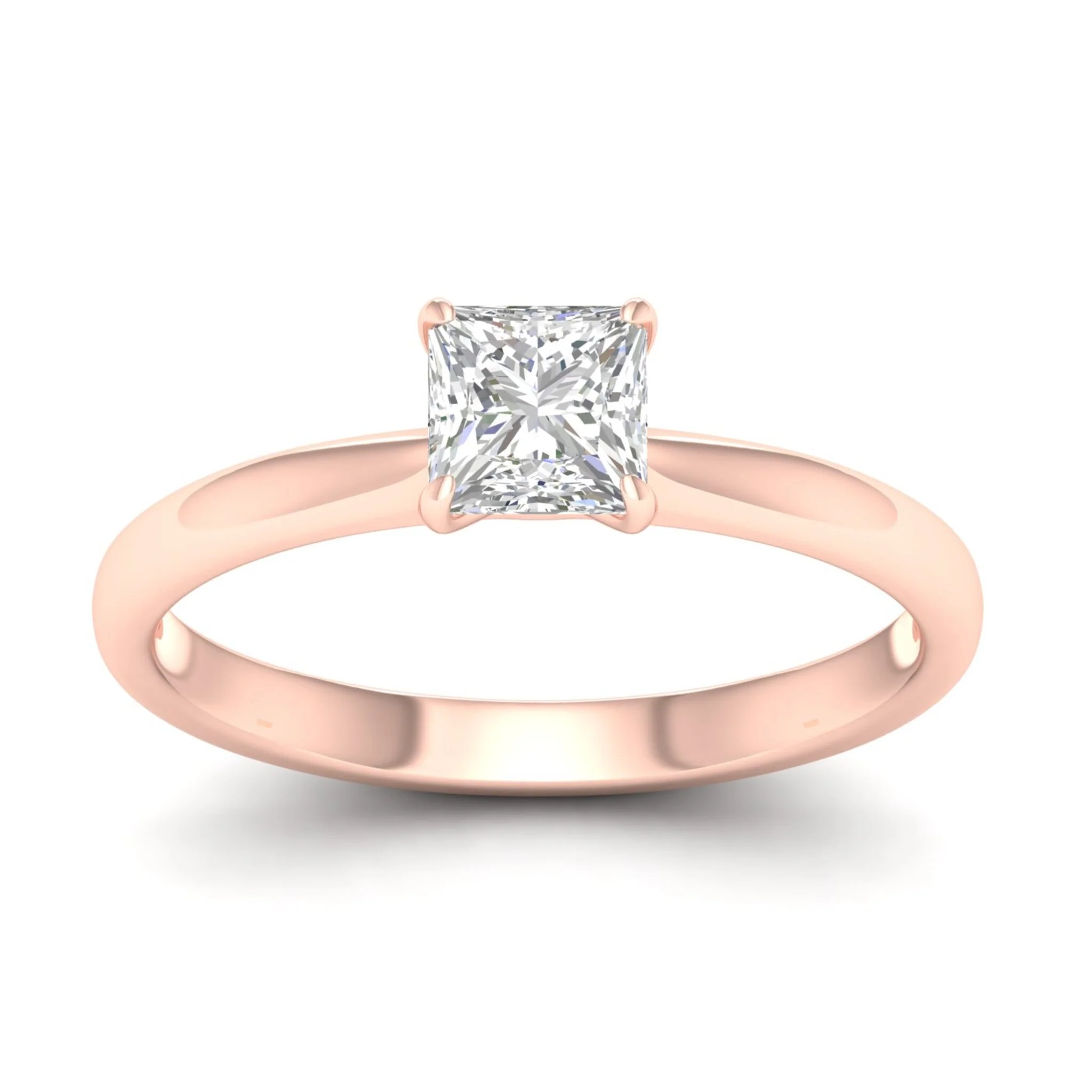 3/4 ctw Classic Princess Solitaire Ring - Image 9