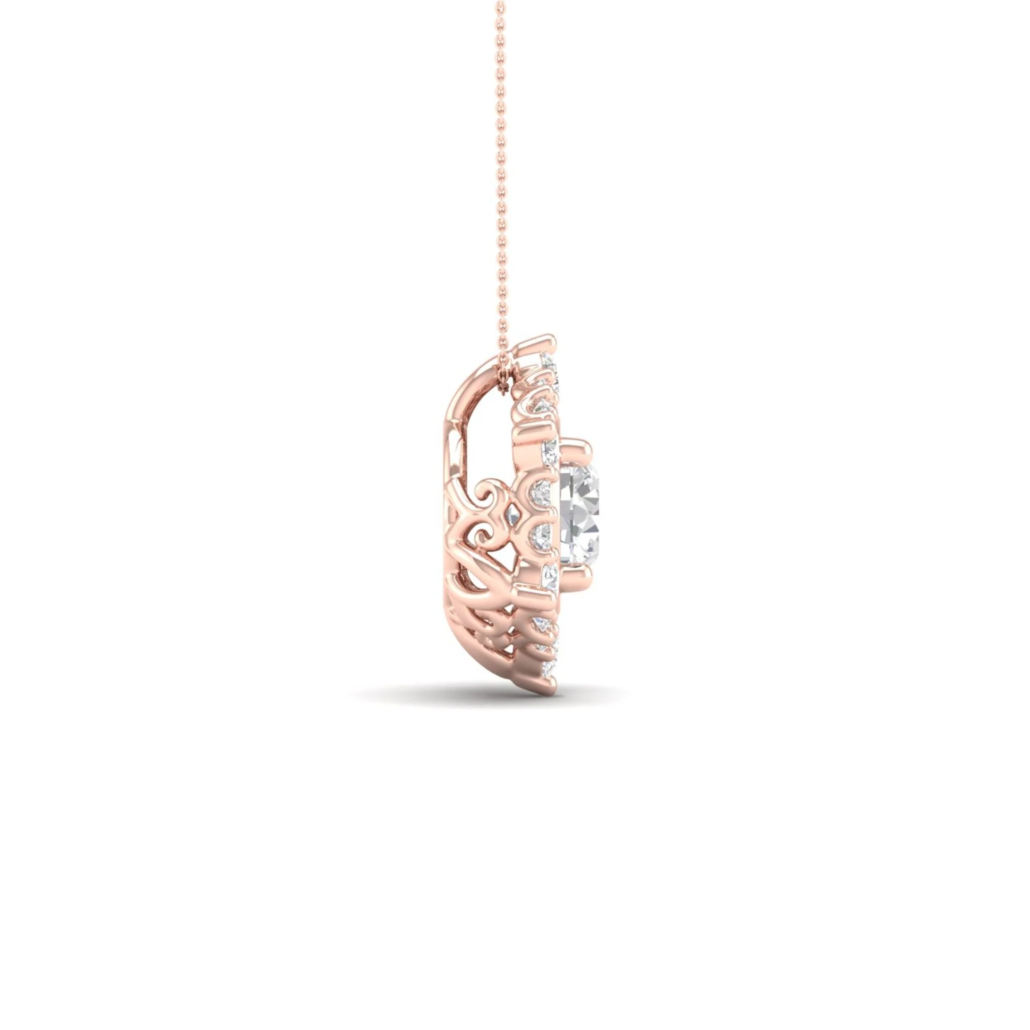 3/4 ctw Hexagonal Halo Pendant - Image 11