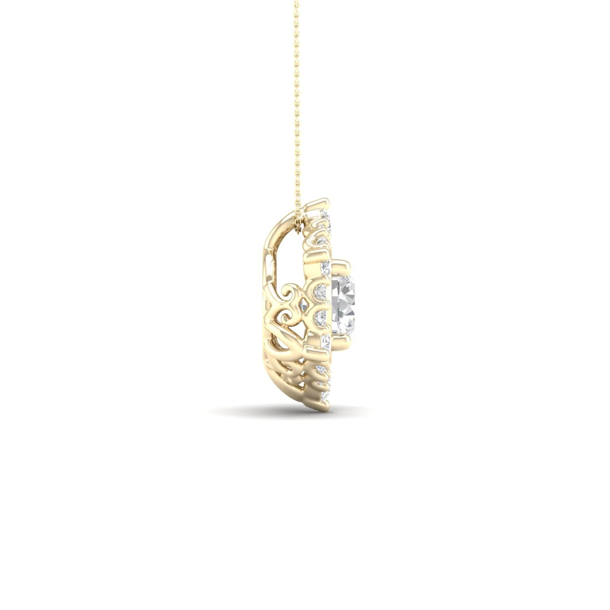 3/4 ctw Hexagonal Halo Pendant - Image 3