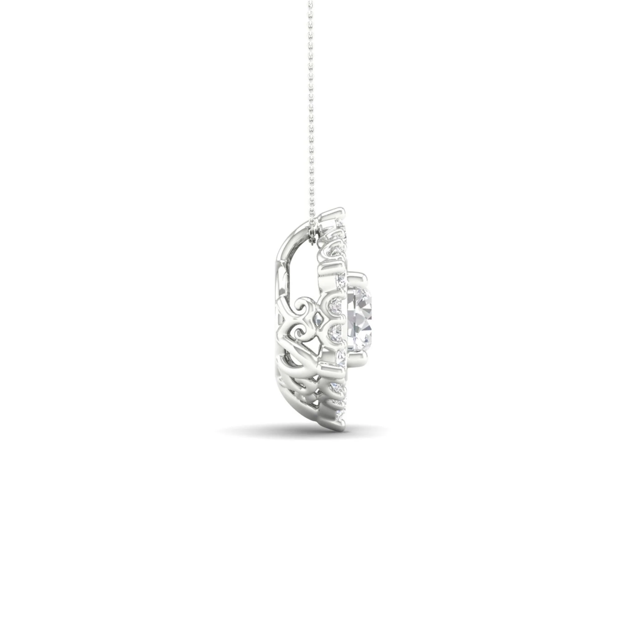 3/4 ctw Hexagonal Halo Pendant - Image 7