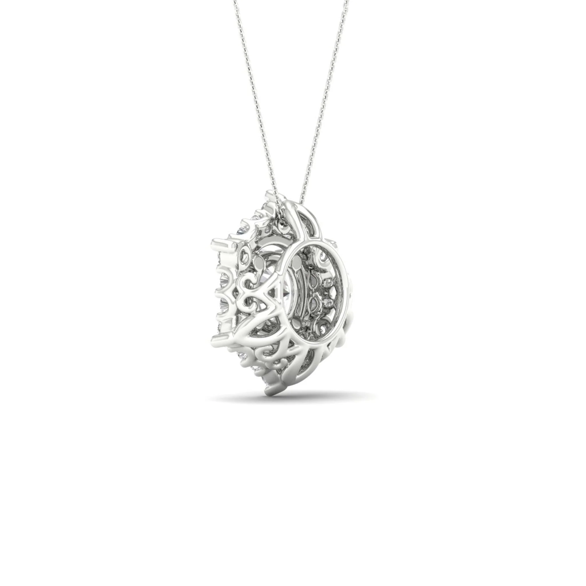 3/4 ctw Hexagonal Halo Pendant - Image 8