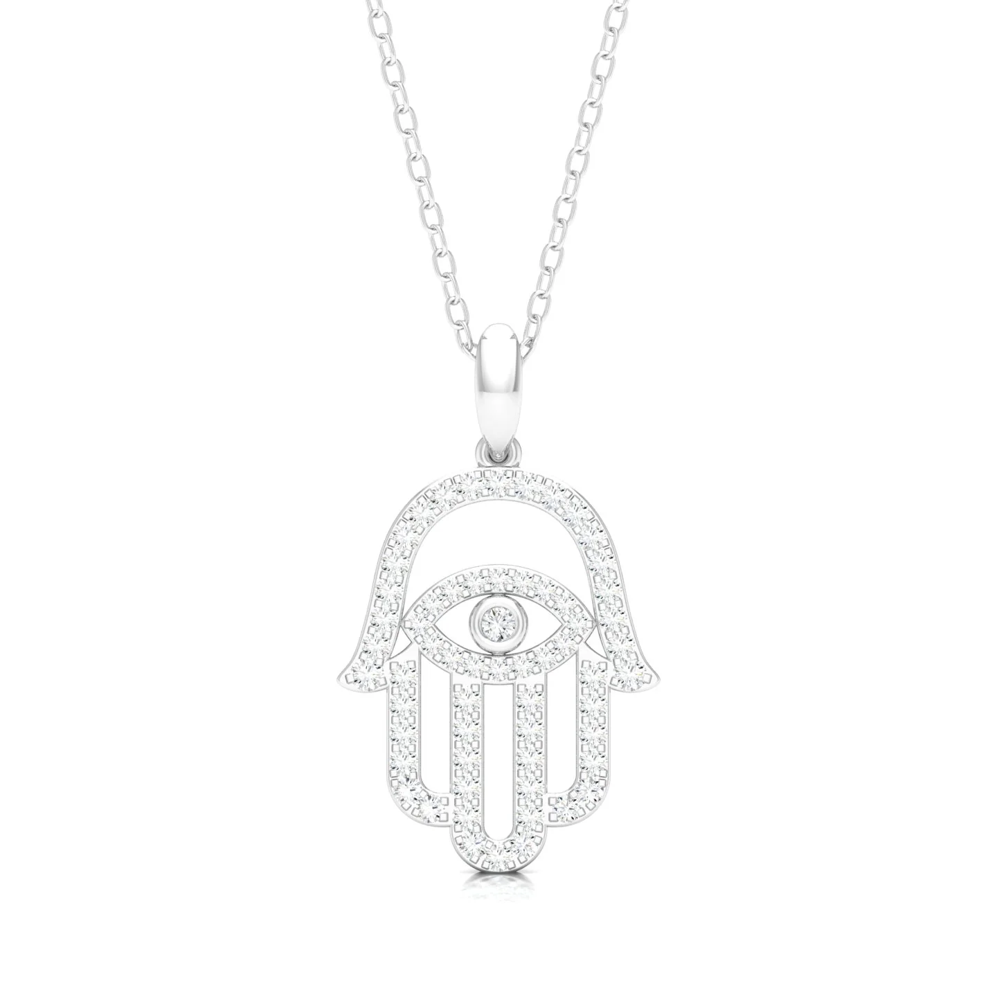 3/8 Ctw Hamsa Evil Eye Fashion Pendant - Image 4