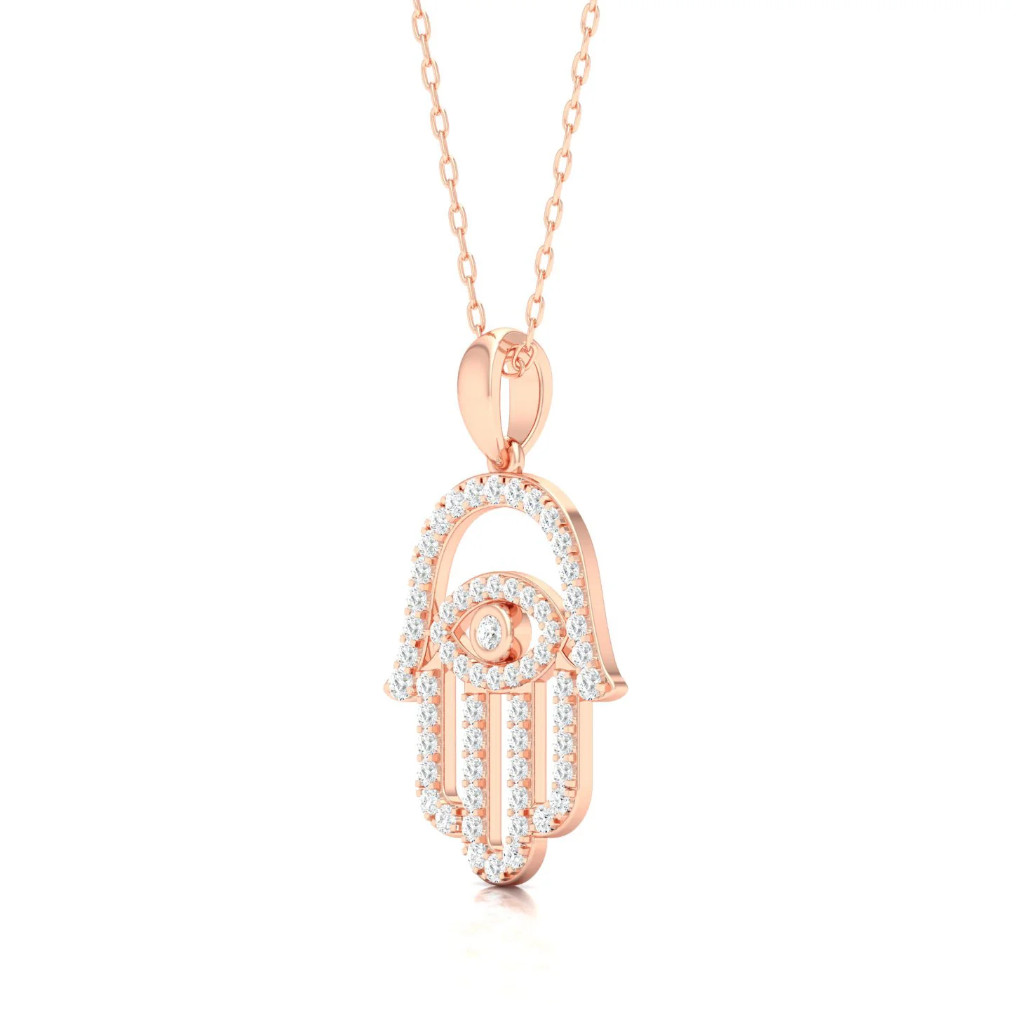 3/8 Ctw Hamsa Evil Eye Fashion Pendant - Image 9
