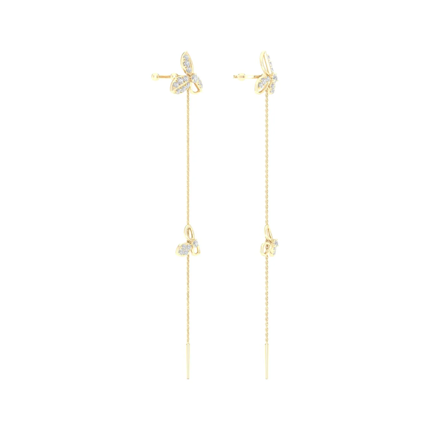 3/8 Ctw Iris Threader Fashion Earrings - Image 3