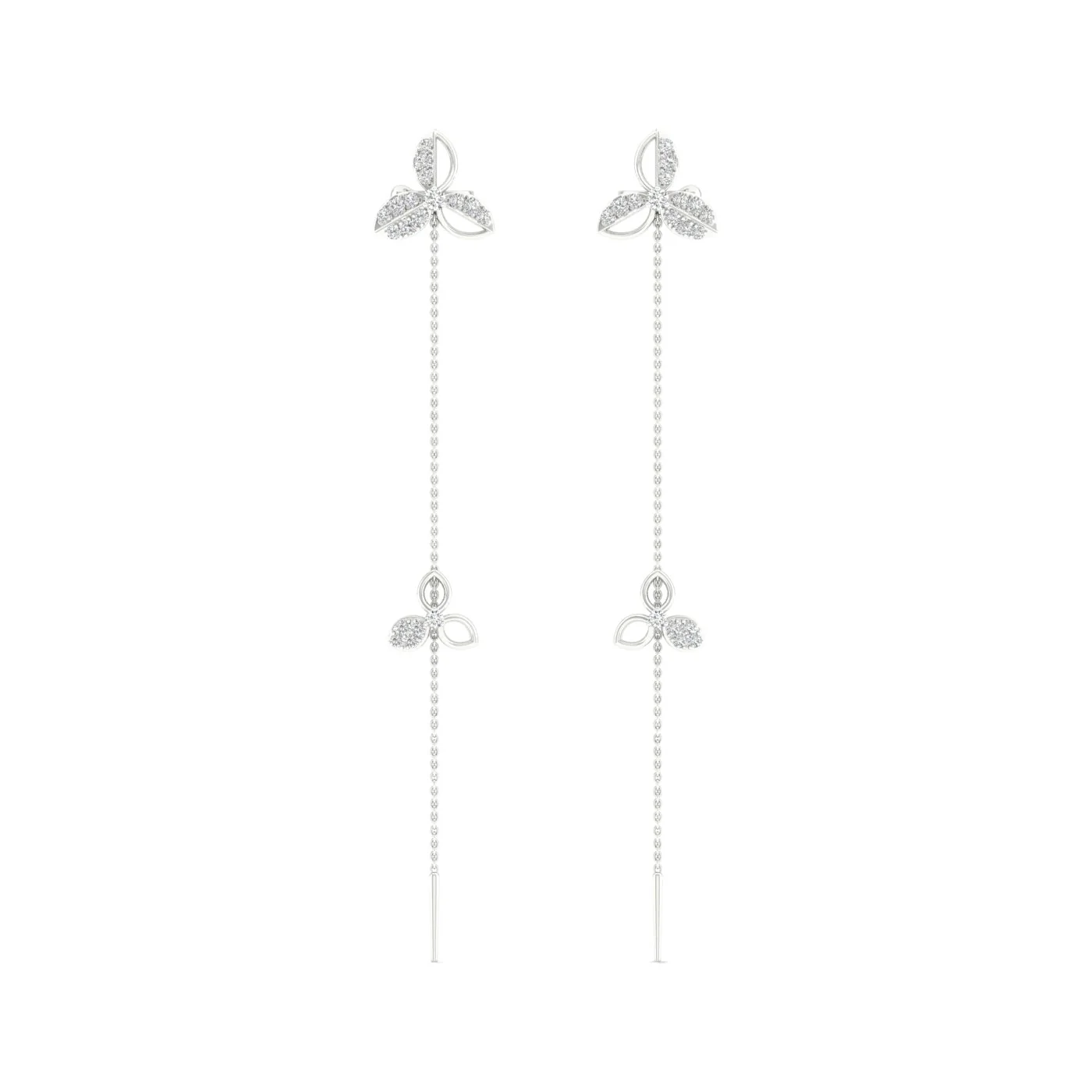 3/8 Ctw Iris Threader Fashion Earrings - Image 4