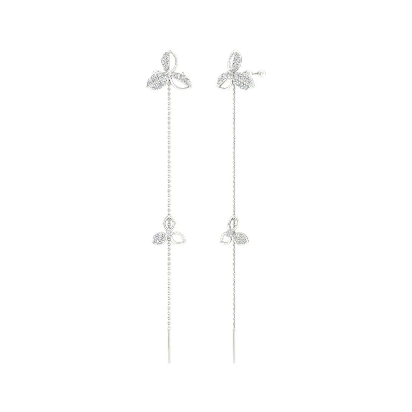 3/8 Ctw Iris Threader Fashion Earrings - Image 6