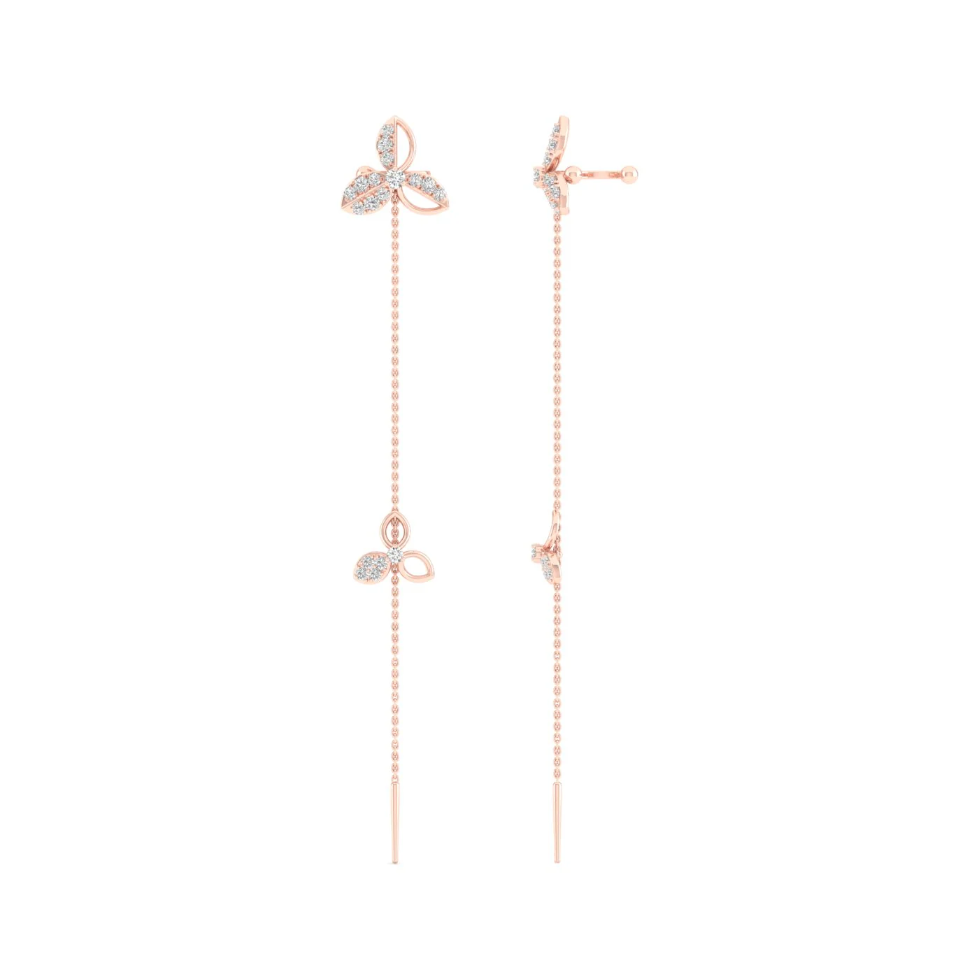 3/8 Ctw Iris Threader Fashion Earrings - Image 9