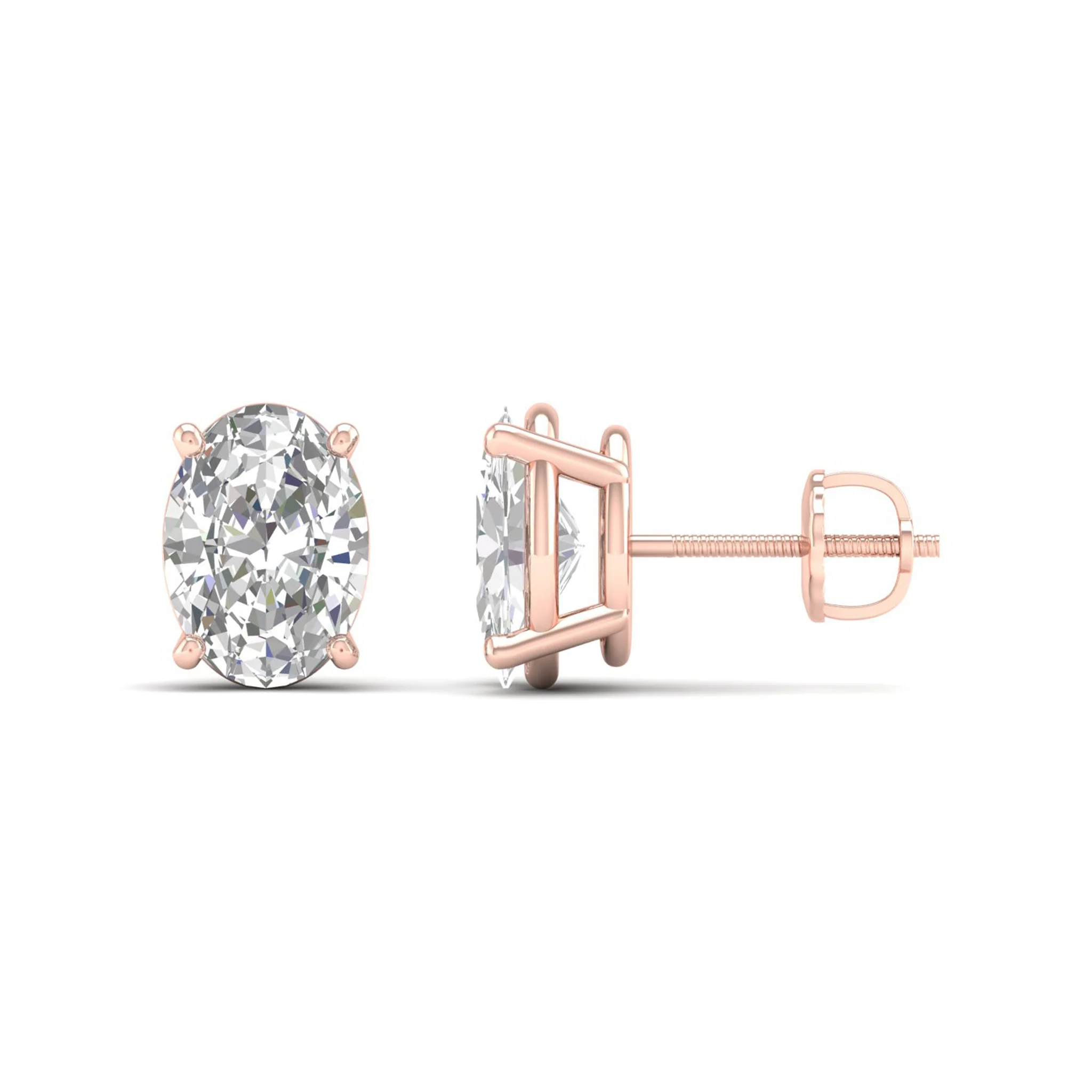 3 Ctw Classic Oval Solitaire Ear Stud - Image 11