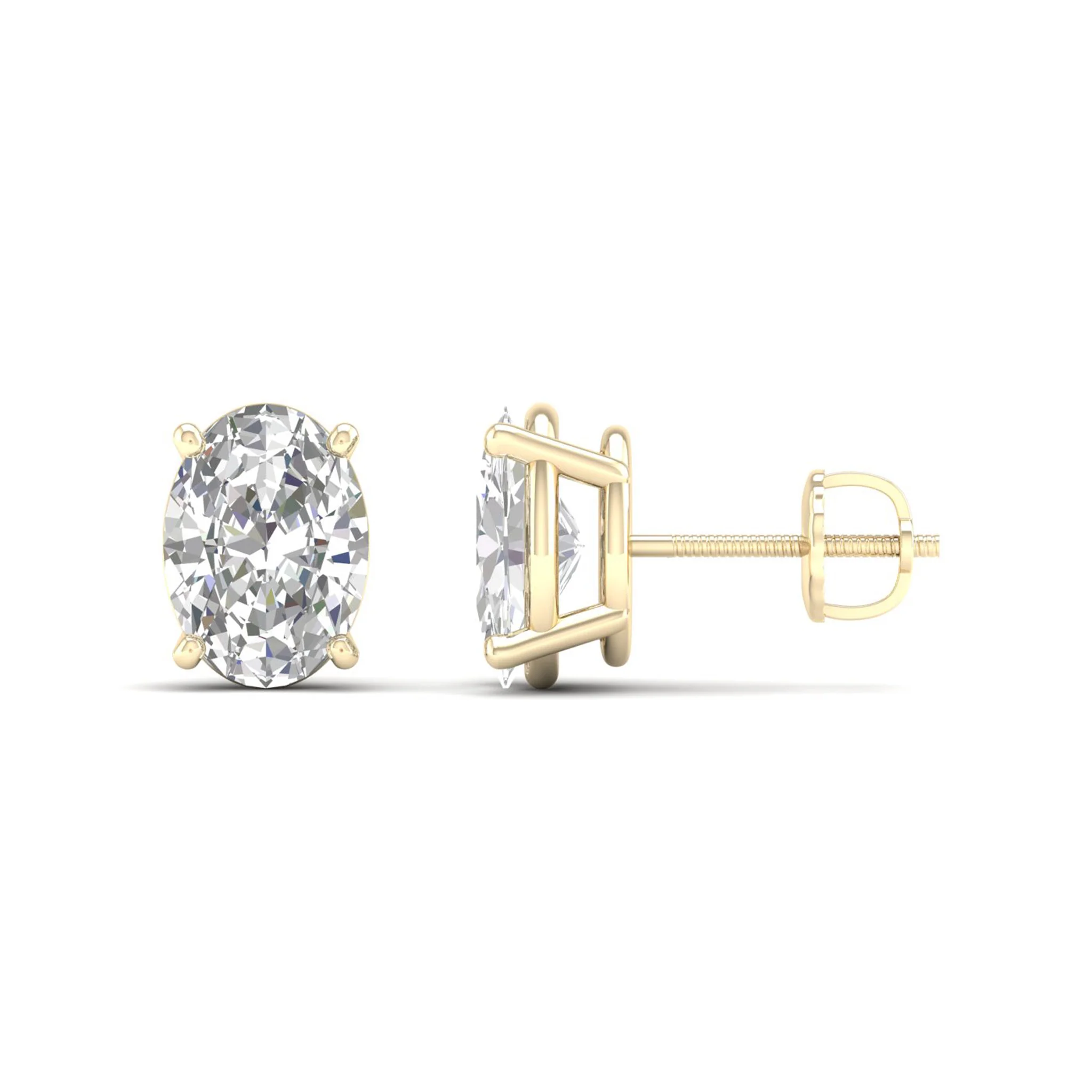 3 Ctw Classic Oval Solitaire Ear Stud - Image 3