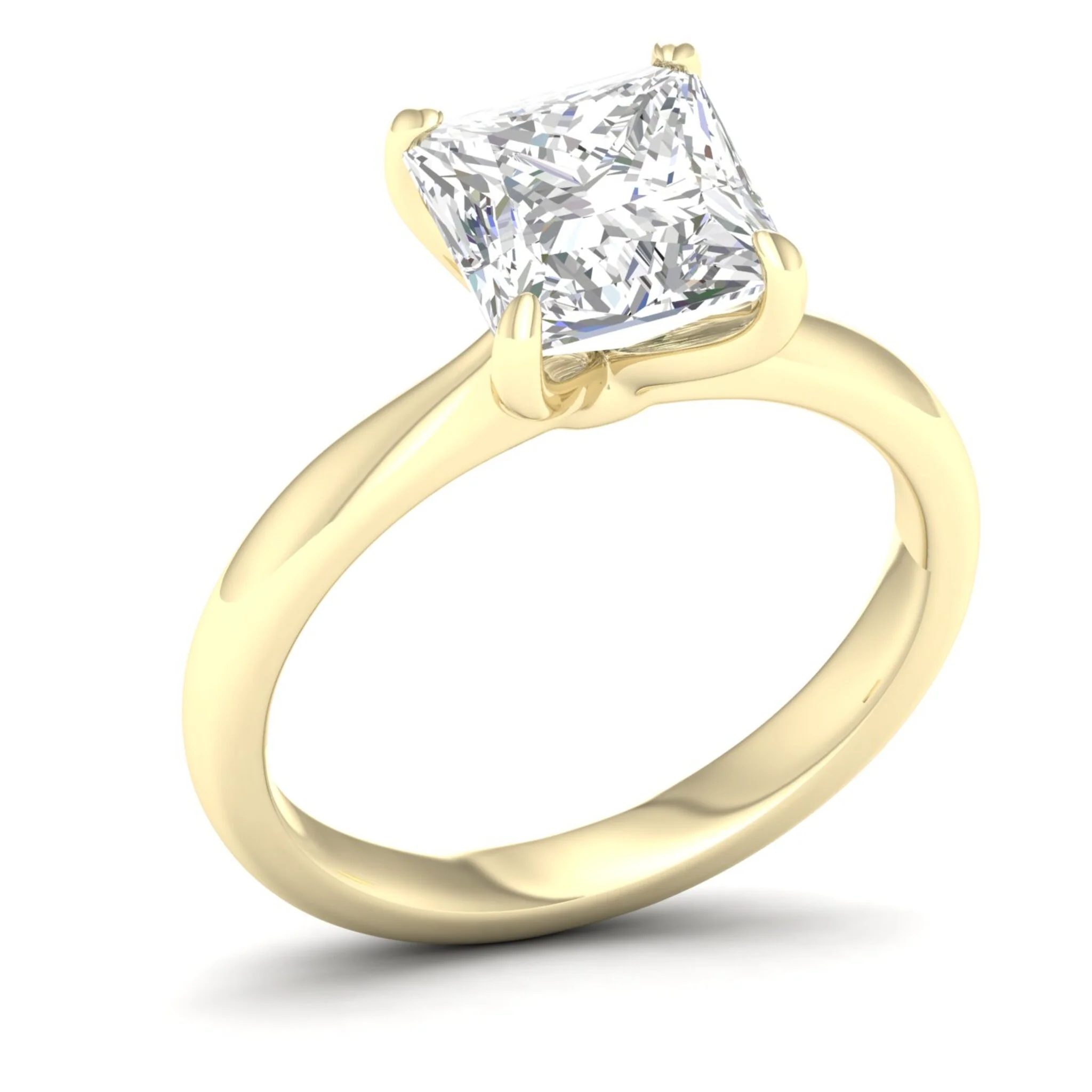 3 ctw Classic Princess Solitaire Ring - Image 3