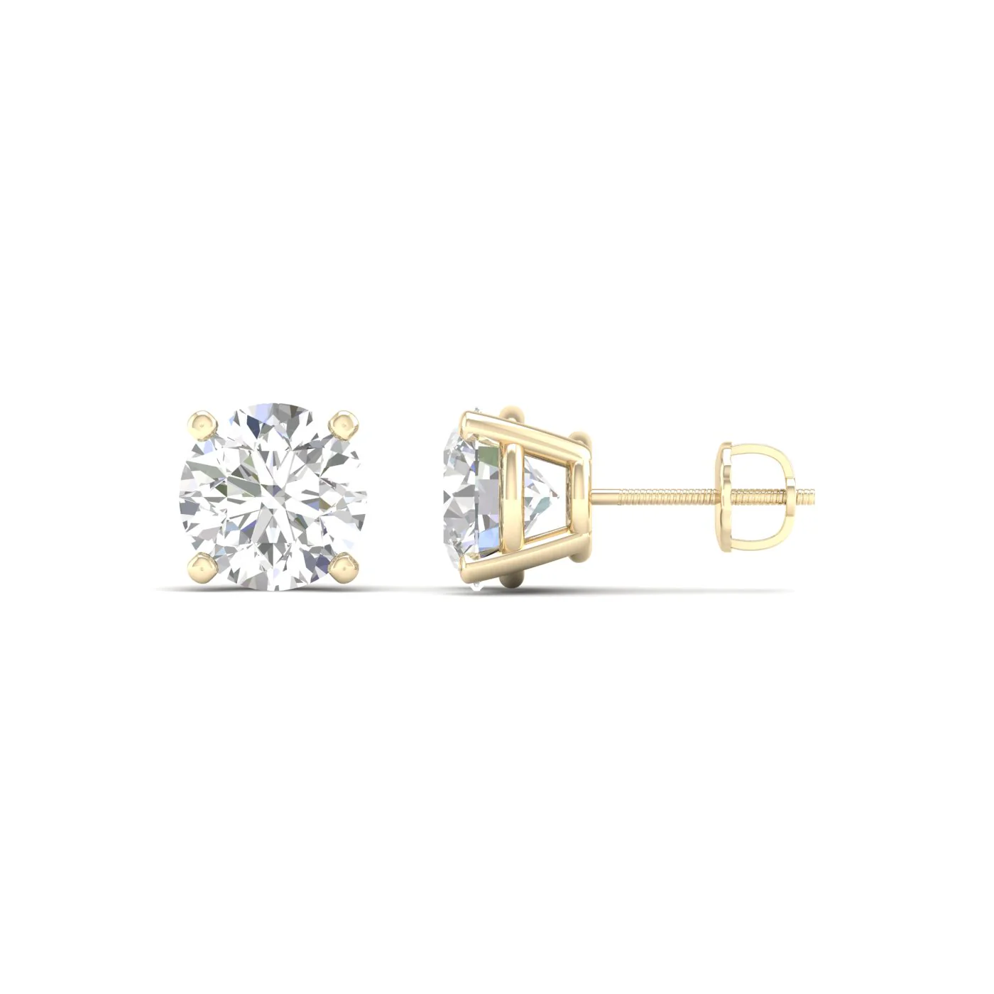 3 ctw Classic Round Solitaire Ear Stud - Image 11