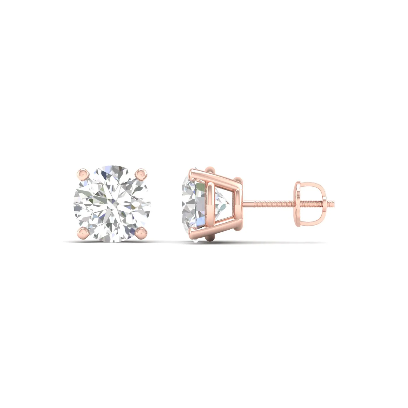 3 ctw Classic Round Solitaire Ear Stud - Image 14
