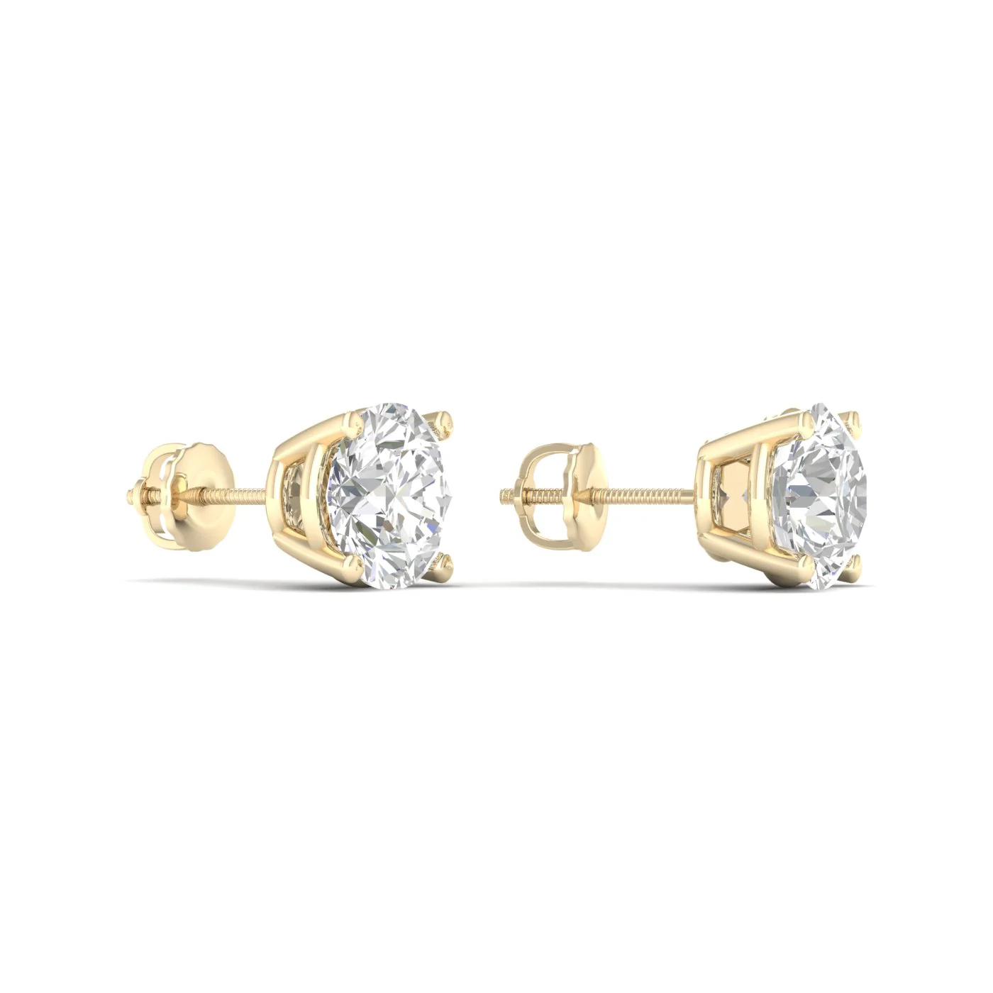 3 ctw Classic Round Solitaire Ear Stud - Image 3
