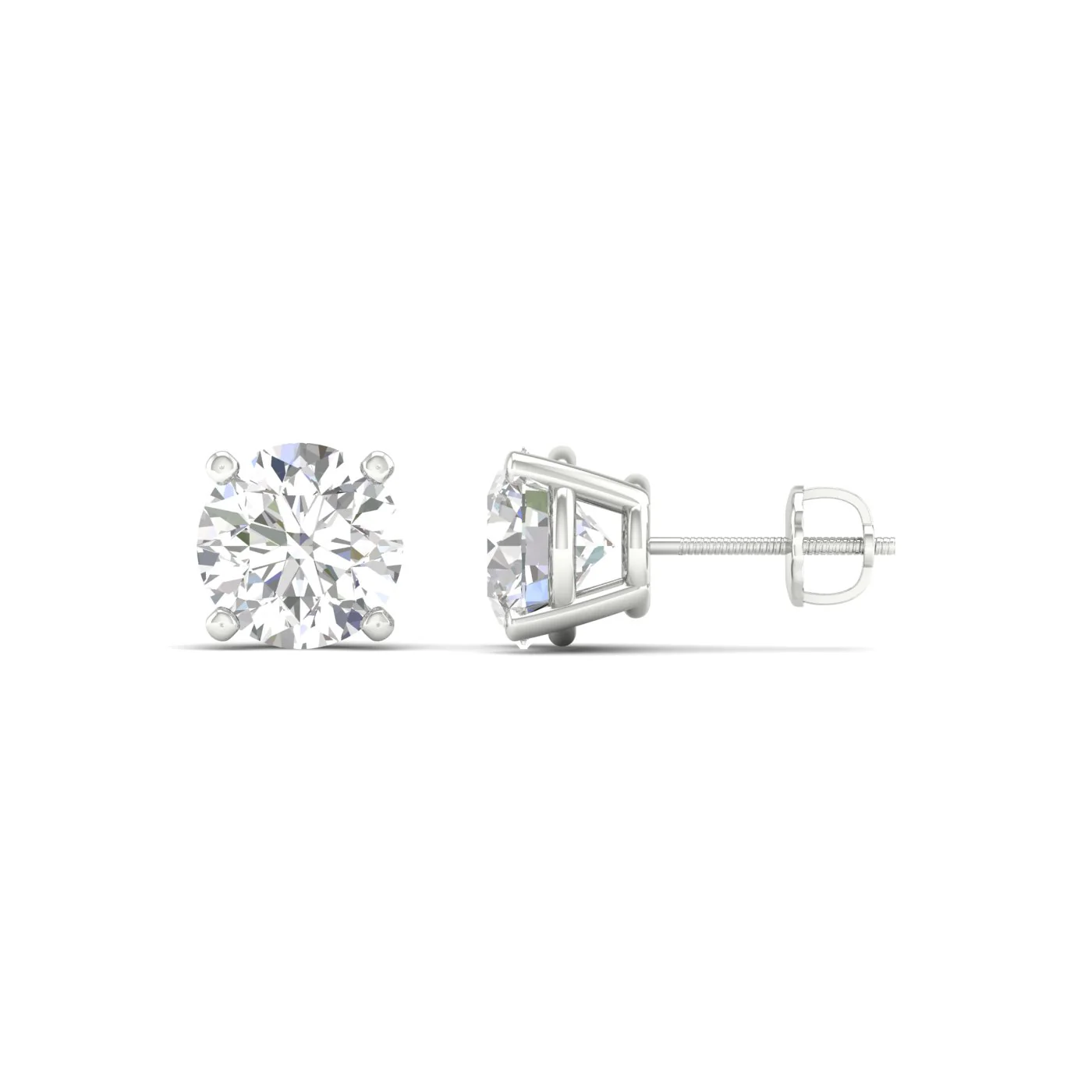 3 ctw Classic Round Solitaire Ear Stud - Image 8