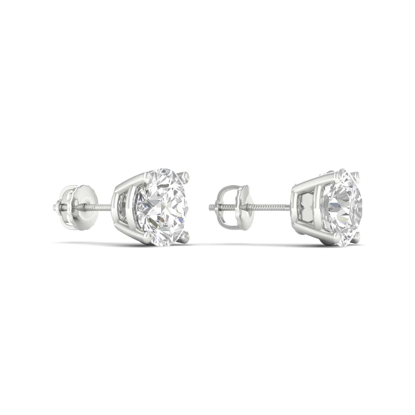 3 ctw Classic Round Solitaire Ear Stud - Image 9
