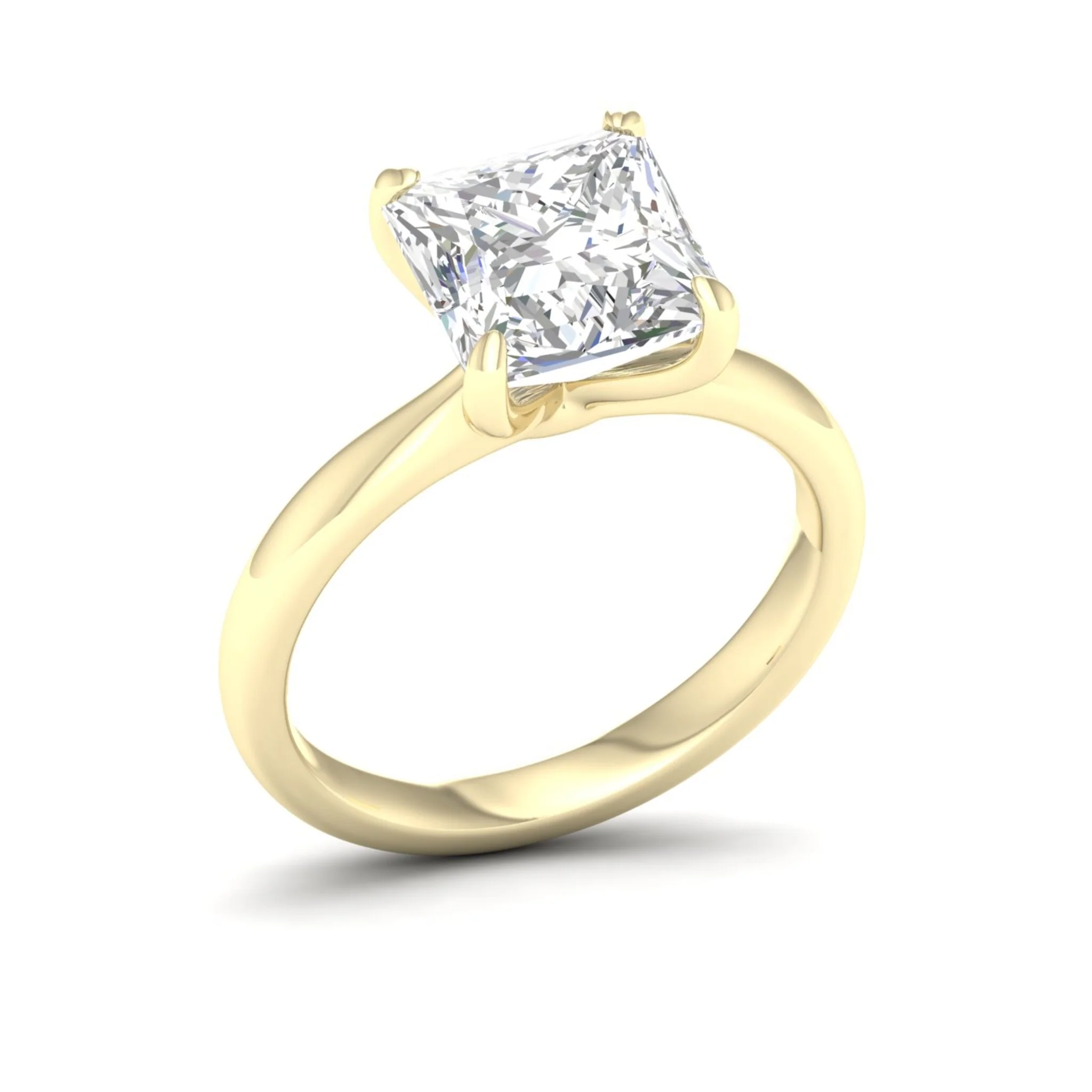 4 ctw Classic Princess Solitaire Ring - Image 3
