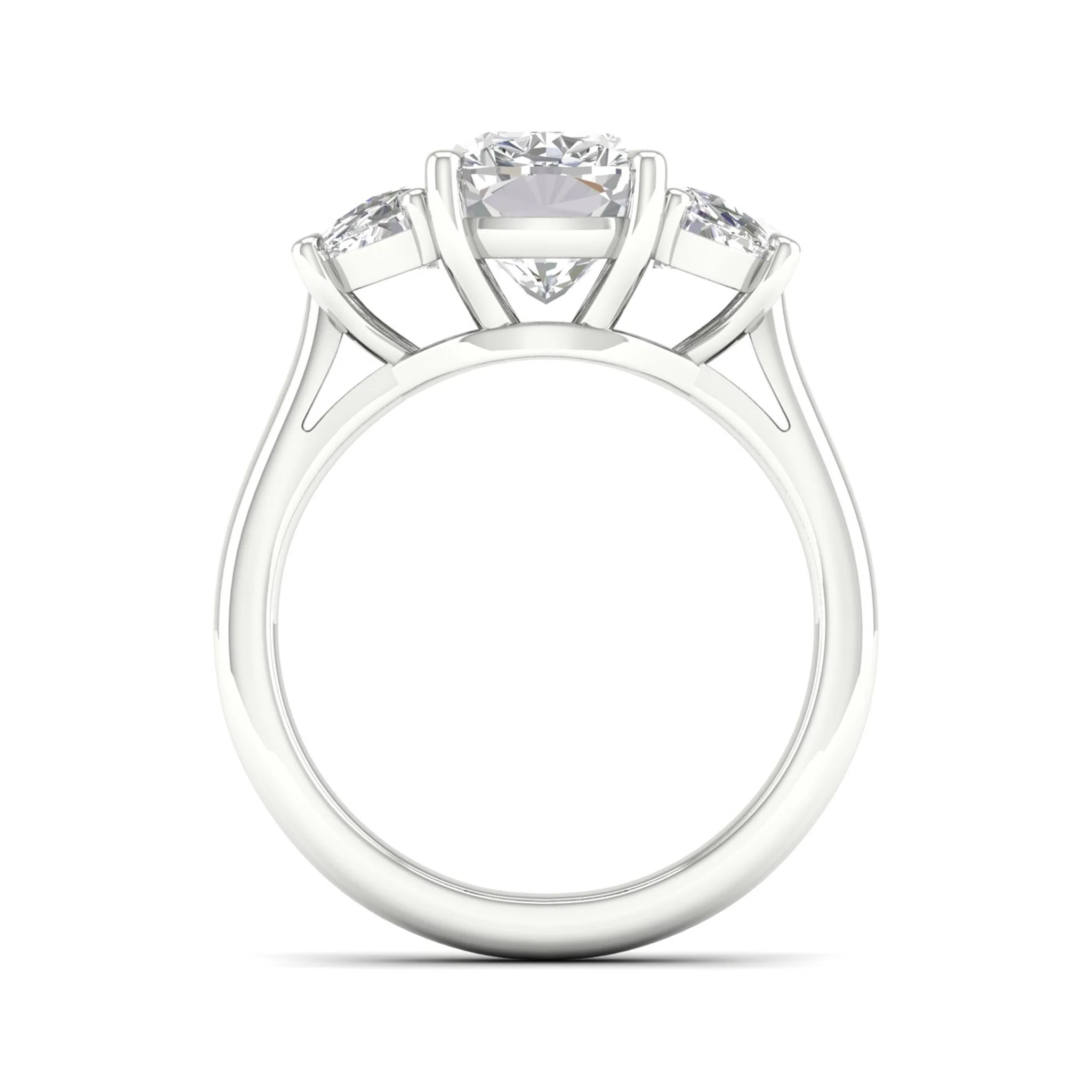4 ctw Cushion Side Stone Three Stone Ring - Image 6