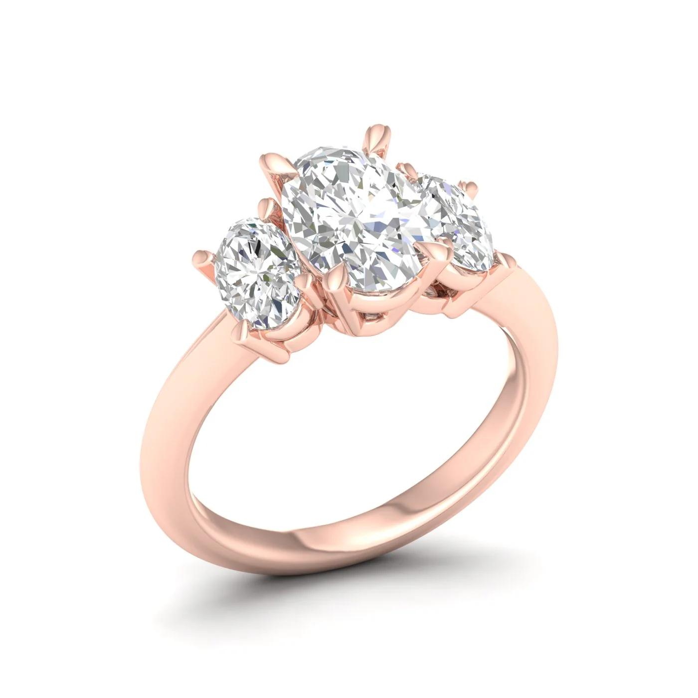 4 Ctw Oval Three Stone Engagement Ring - Image 12