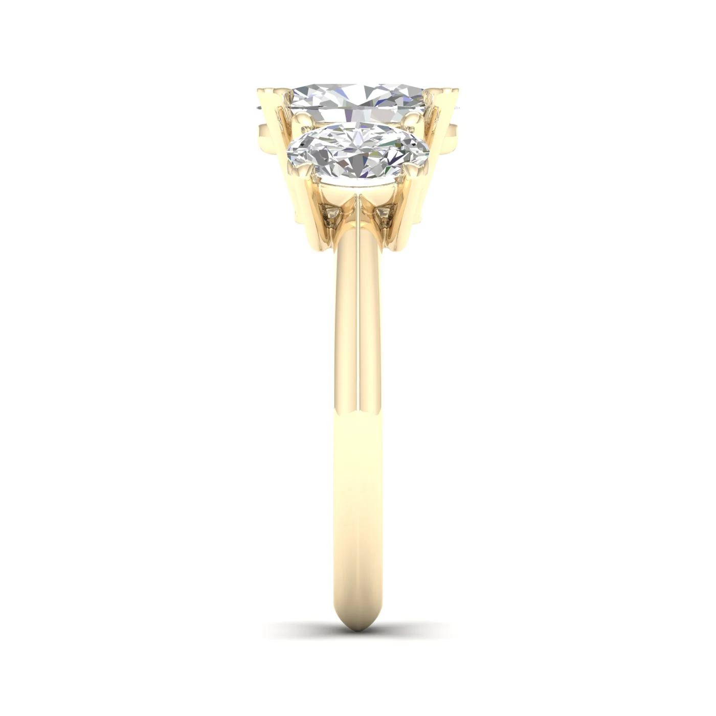 4 Ctw Oval Three Stone Engagement Ring - Image 3