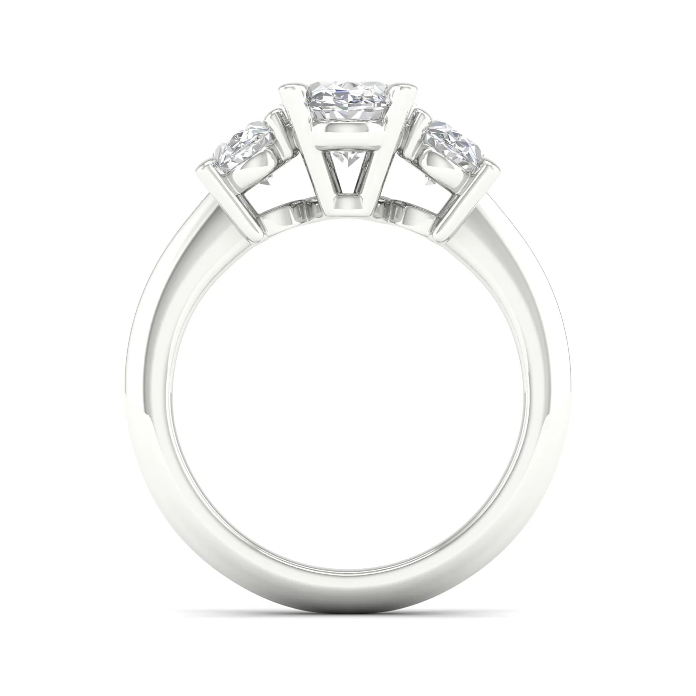 4 Ctw Oval Three Stone Engagement Ring - Image 6