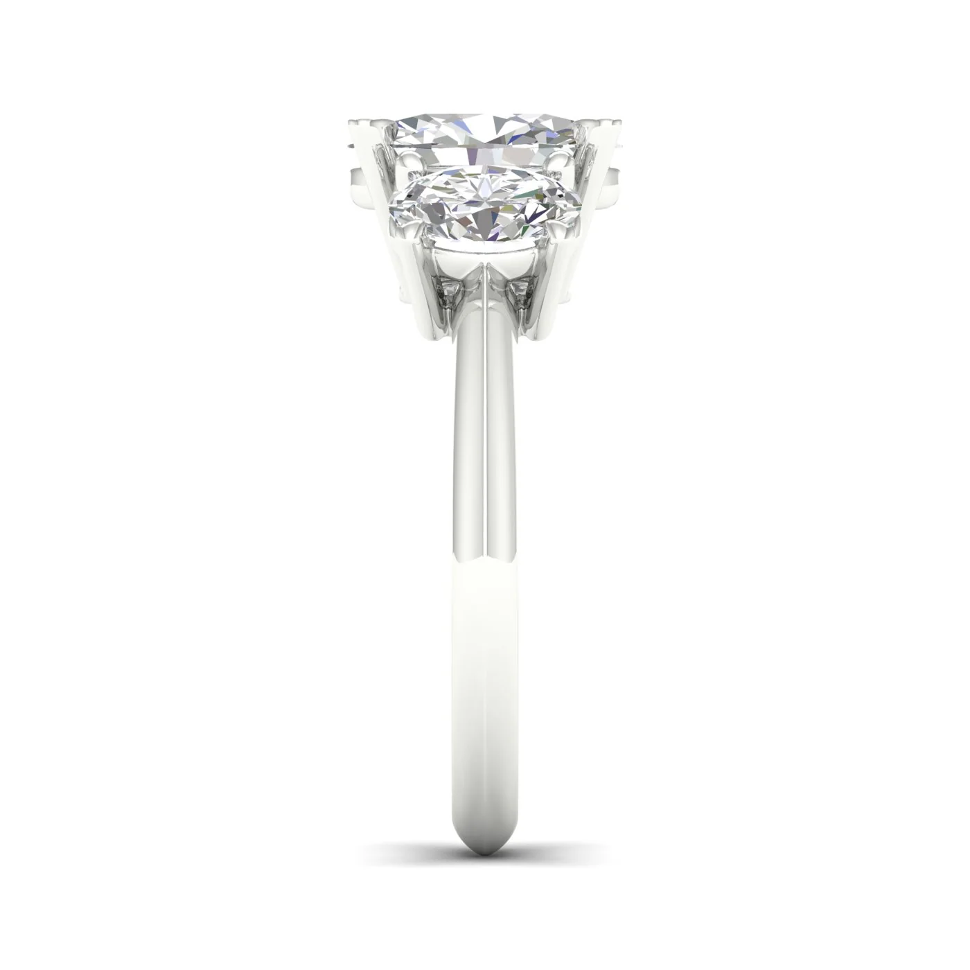 4 Ctw Oval Three Stone Engagement Ring - Image 7