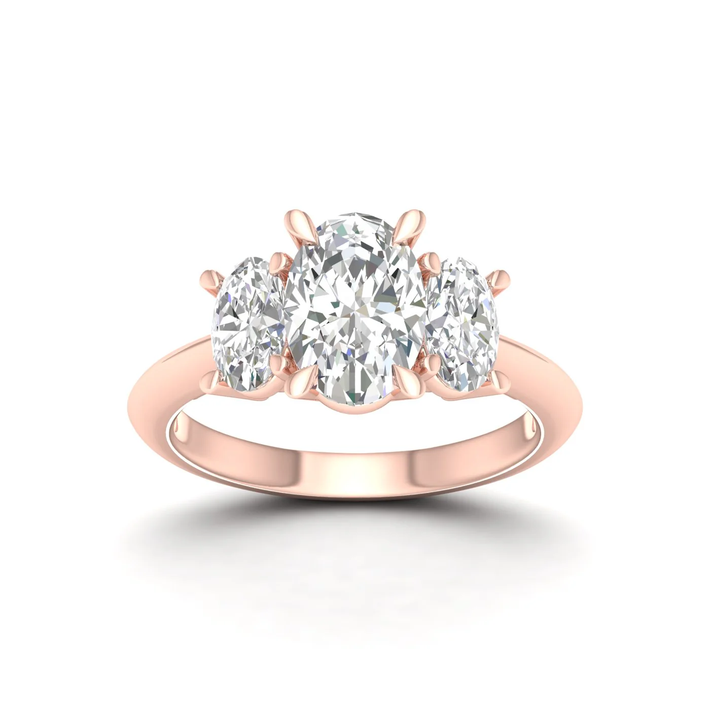 4 Ctw Oval Three Stone Engagement Ring - Image 9